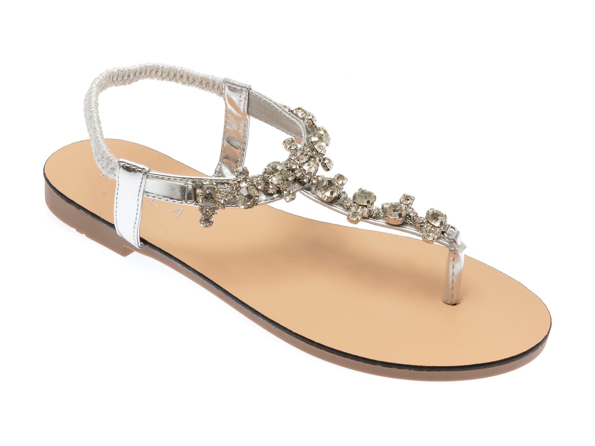 Sandale casual EPICA argintii, 110777, din piele ecologica 1 Sandale casual EPICA argintii