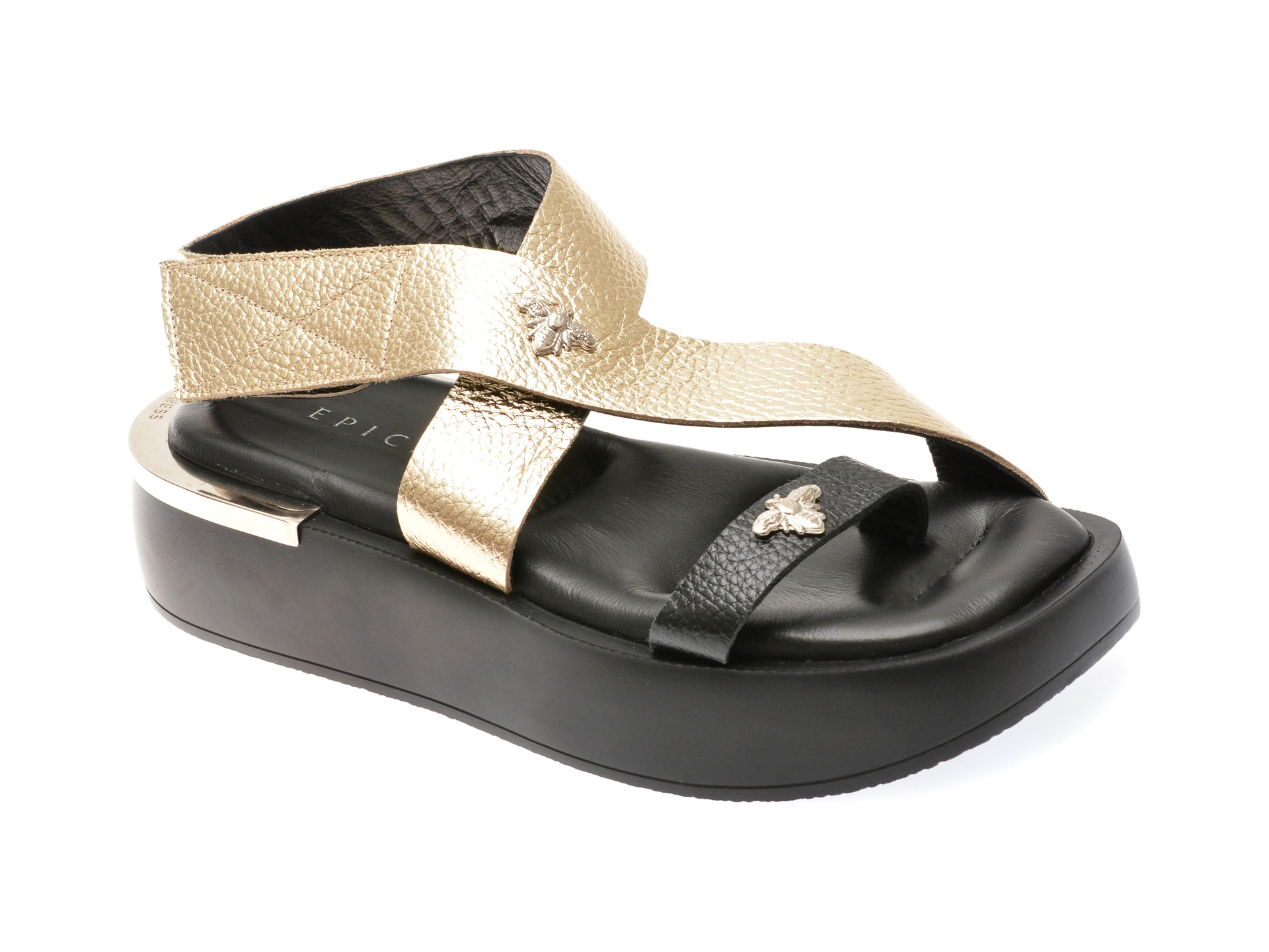 Sandale casual EPICA aurii, 096SC24, din piele naturala 1 Sandale casual EPICA aurii