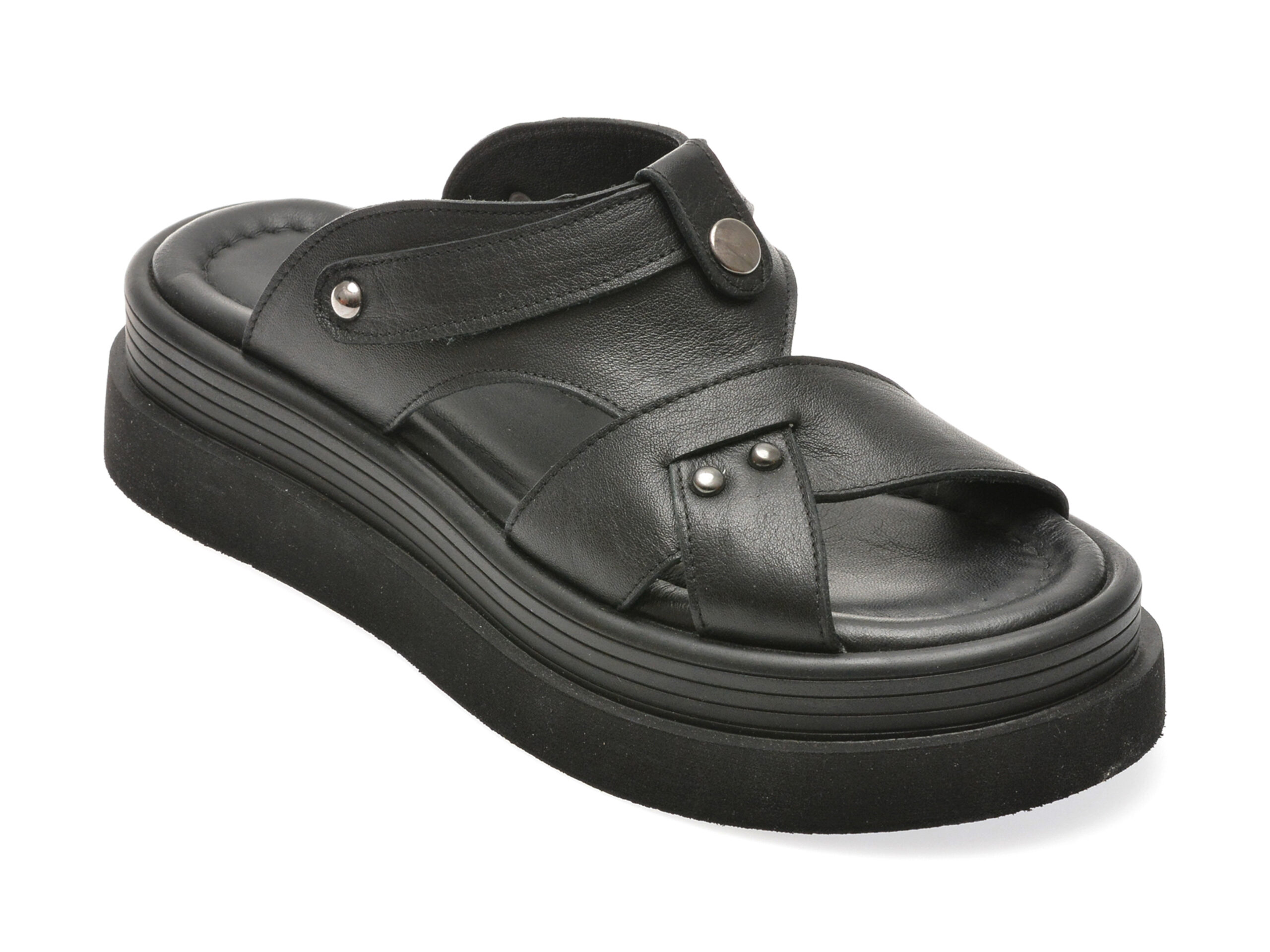 Sandale casual EPICA negre, 6060036, din piele naturala 1 Sandale casual EPICA negre