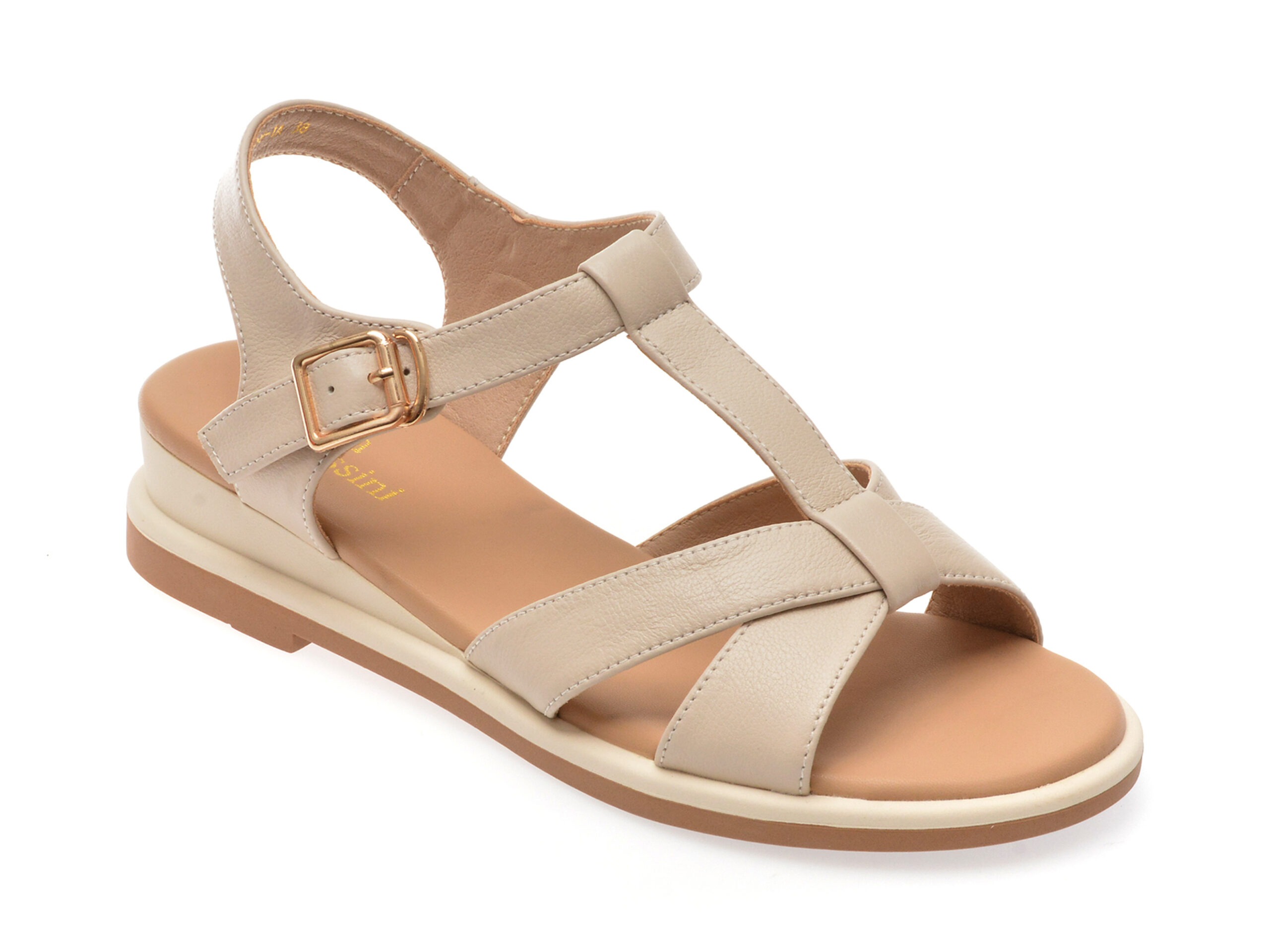 Sandale casual FLAVIA PASSINI bej, 88298, din piele naturala 1 Sandale casual FLAVIA PASSINI bej