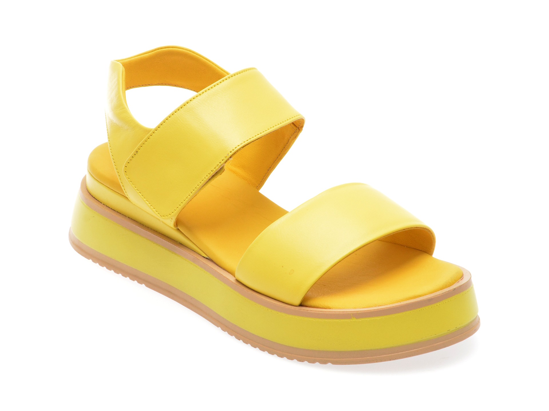 Sandale casual FLAVIA PASSINI galbene, 347973, din piele naturala 1 Sandale casual FLAVIA PASSINI galbene