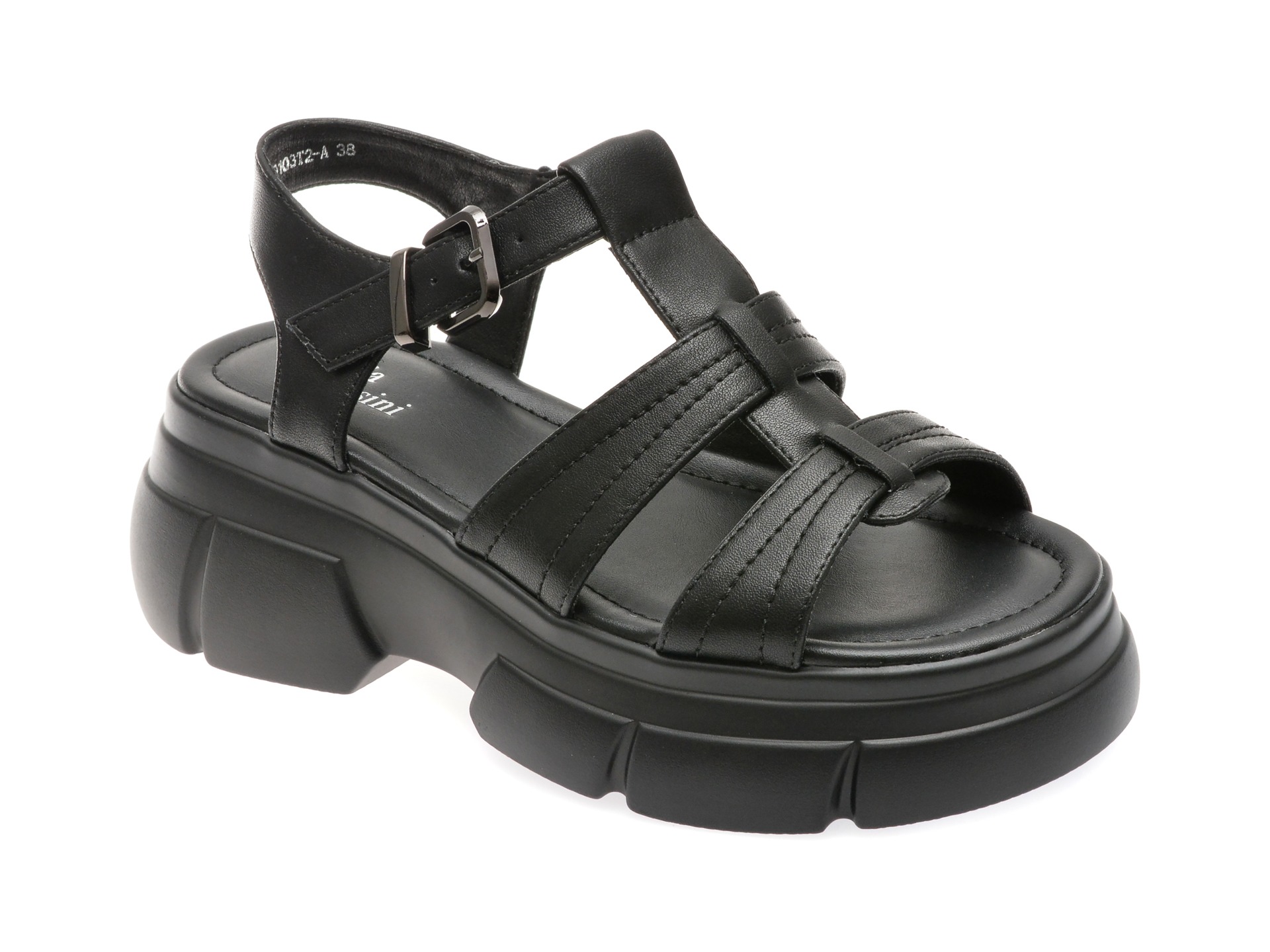 Sandale casual FLAVIA PASSINI negre, 20103T2, din piele naturala 1 Sandale casual FLAVIA PASSINI negre