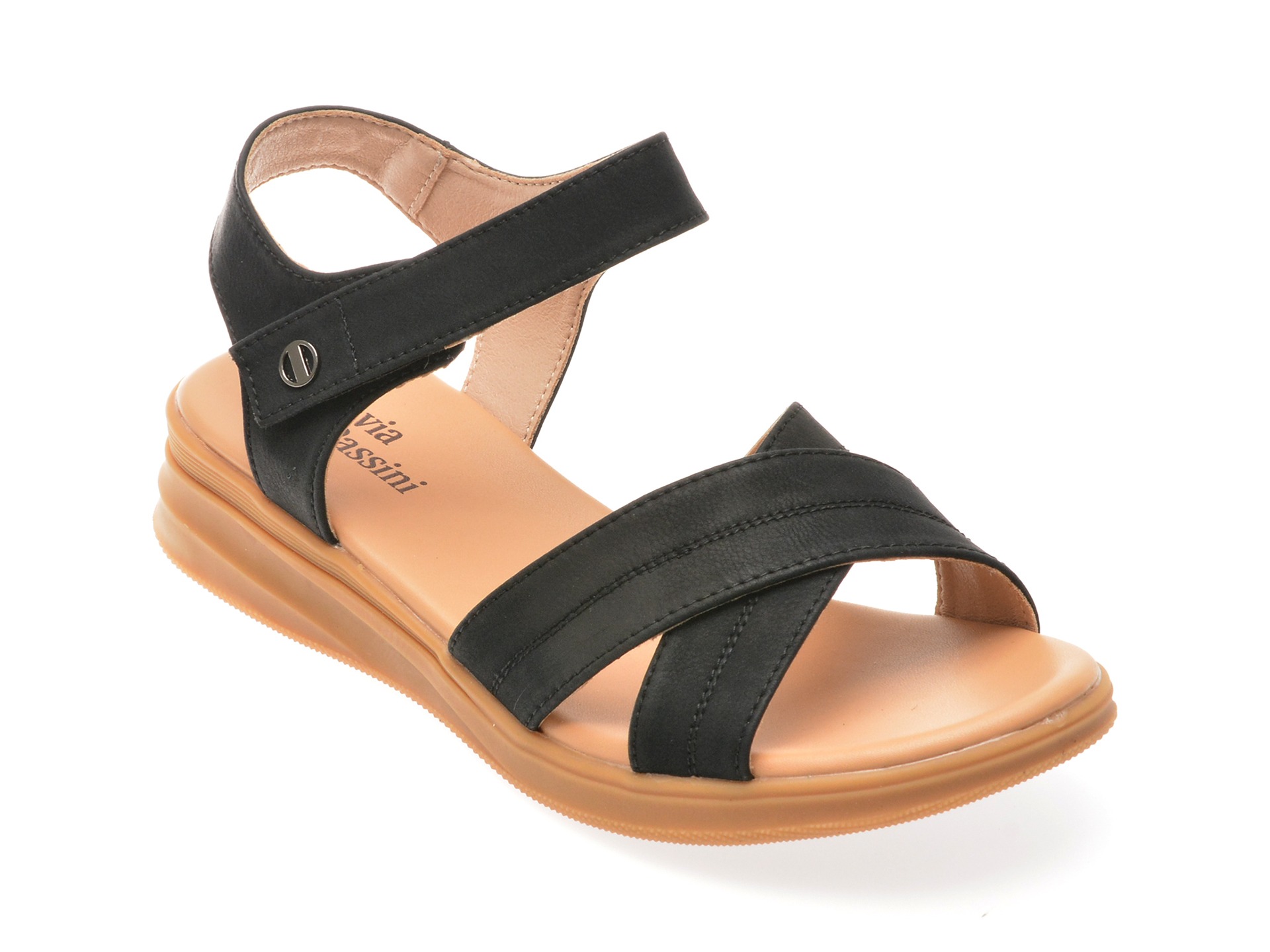 Sandale casual FLAVIA PASSINI negre, 22053, din piele naturala 1 Sandale casual FLAVIA PASSINI negre
