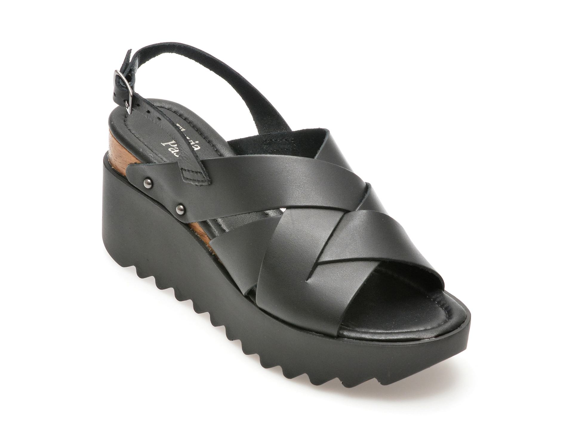 Sandale casual FLAVIA PASSINI negre, 353003, din piele naturala 1 Sandale casual FLAVIA PASSINI negre