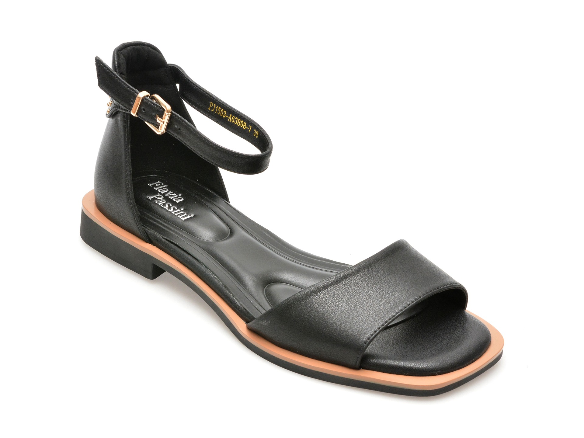 Sandale casual FLAVIA PASSINI negre, 63808, din piele naturala 1 Sandale casual FLAVIA PASSINI negre