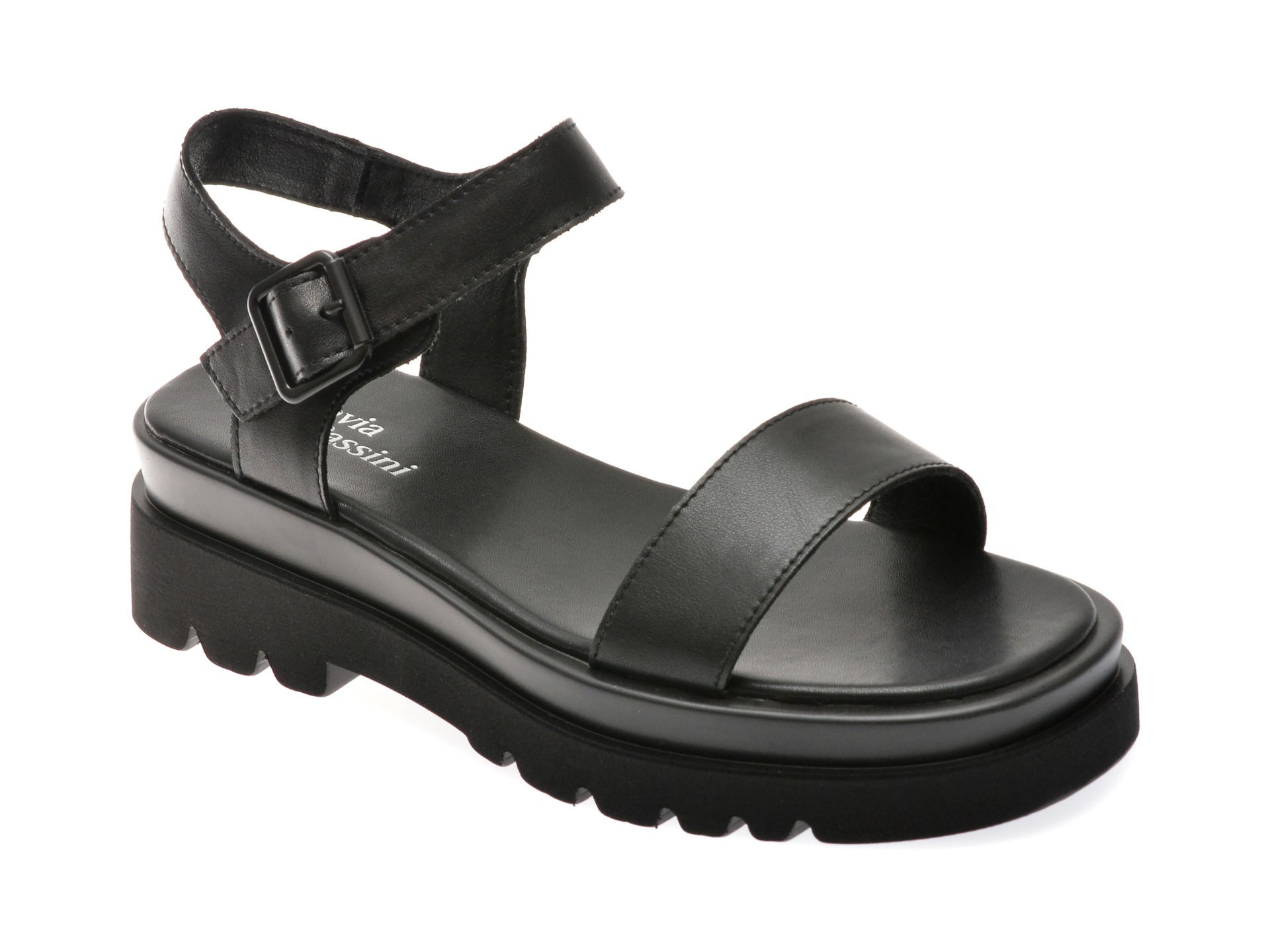 Sandale casual FLAVIA PASSINI negre, 8, din piele naturala 1 Sandale casual FLAVIA PASSINI negre