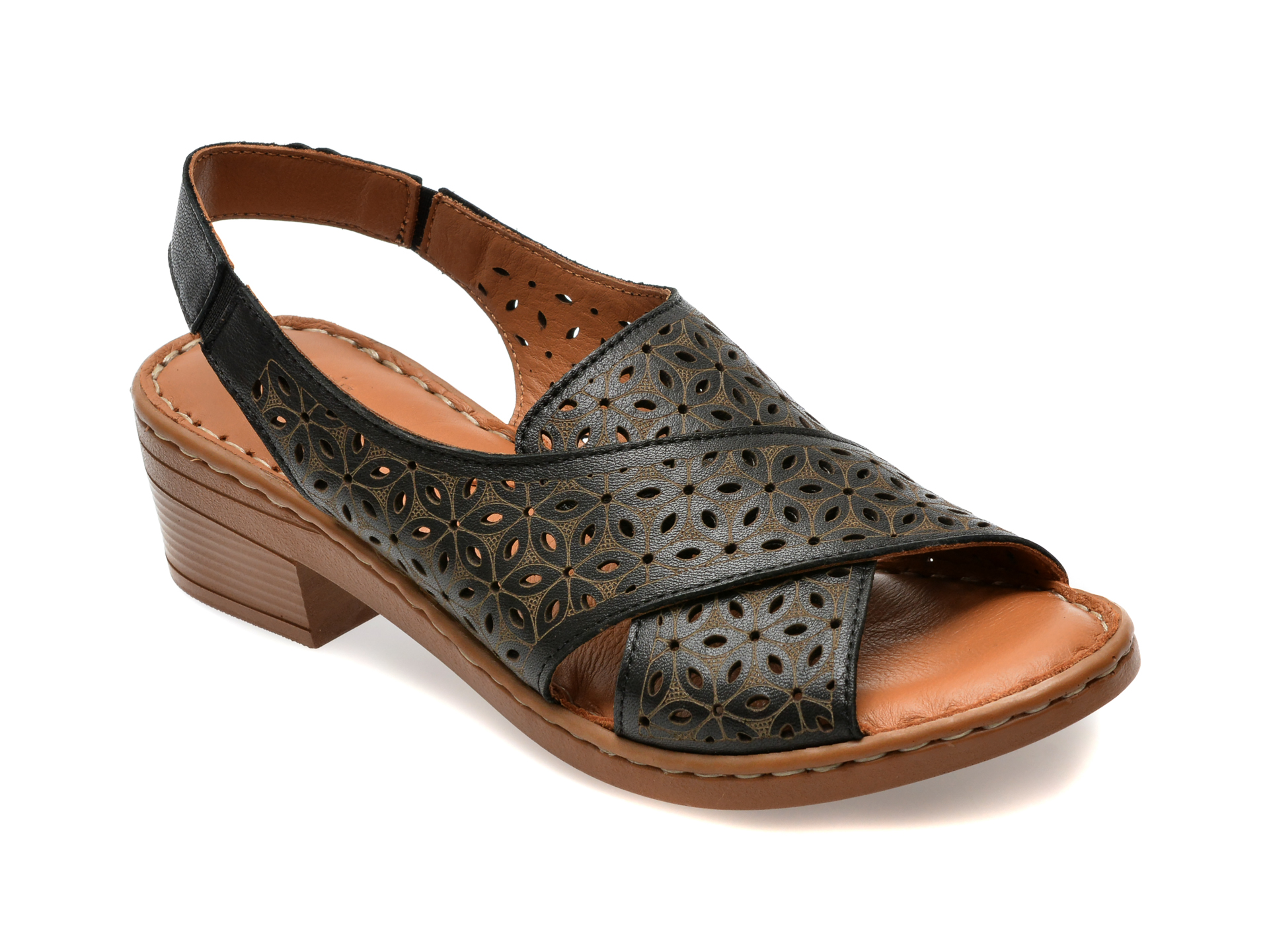 Sandale casual FLAVIA PASSINI negre, 9502, din piele naturala 1 Sandale casual FLAVIA PASSINI negre