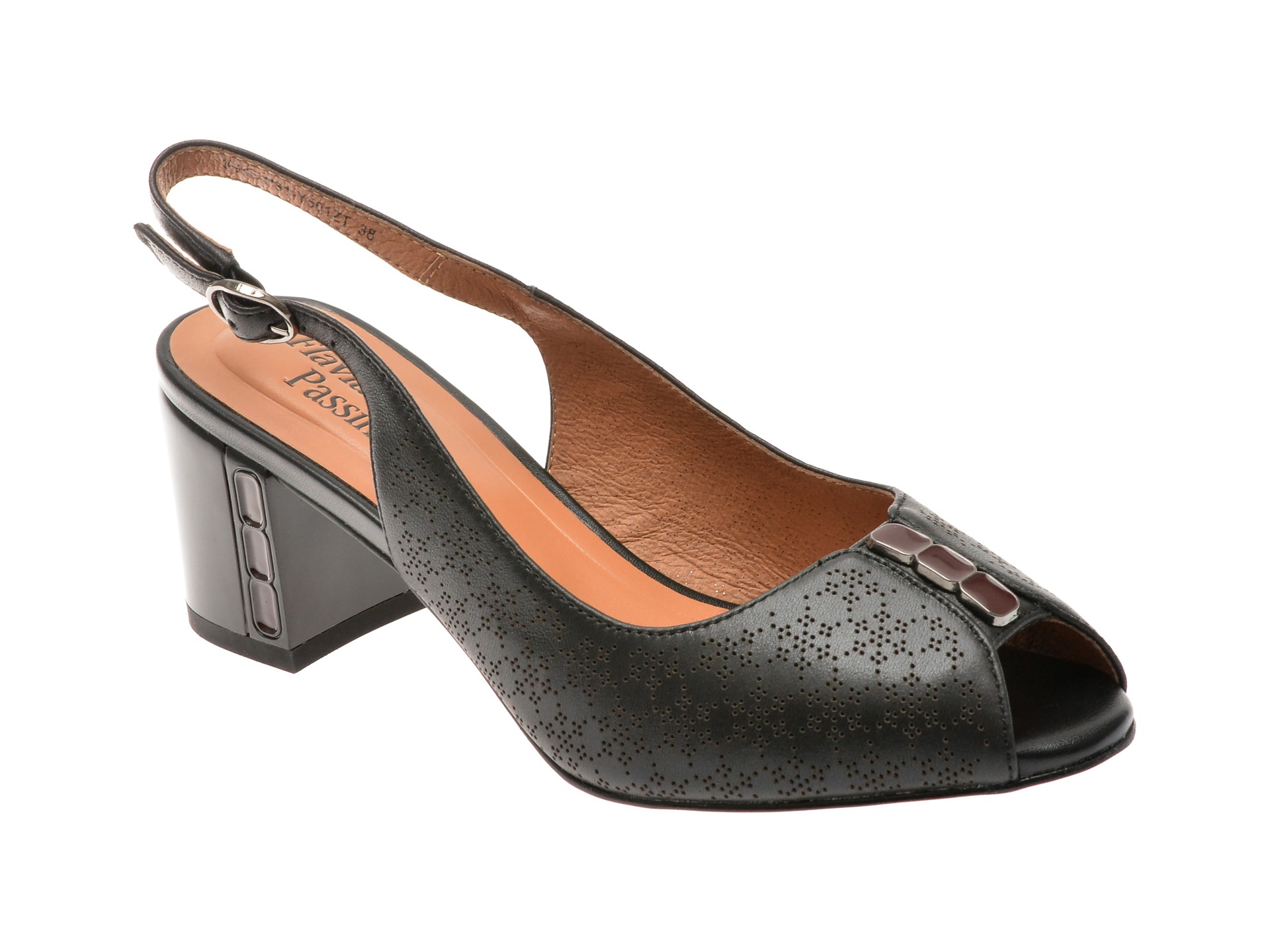 Sandale casual FLAVIA PASSINI negre, P31, din piele naturala 1 Sandale casual FLAVIA PASSINI negre