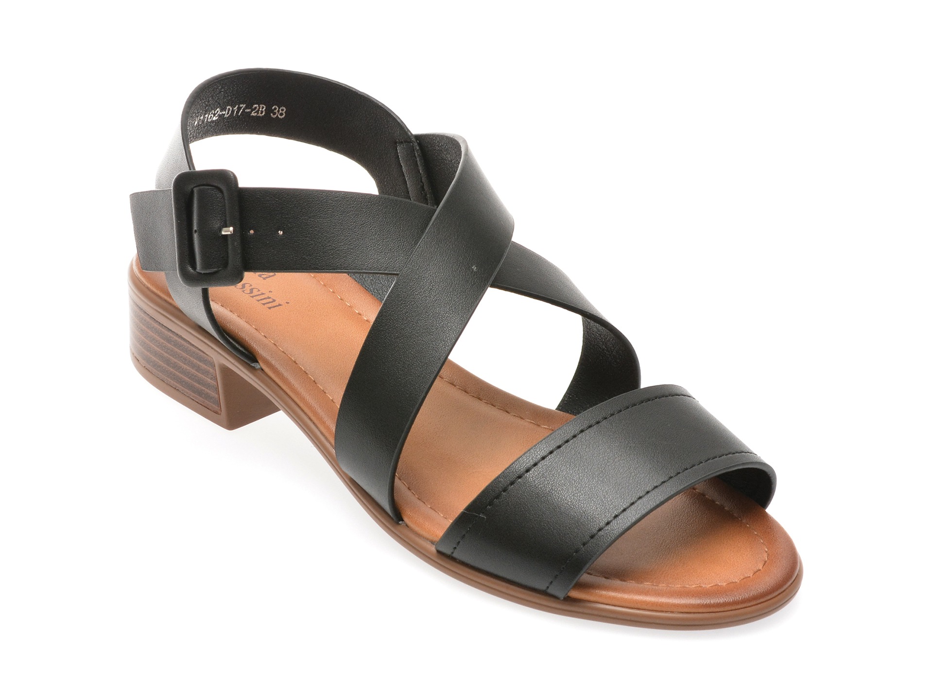 Sandale casual FLAVIA PASSINI negre, V116D17, din piele naturala 1 Sandale casual FLAVIA PASSINI negre