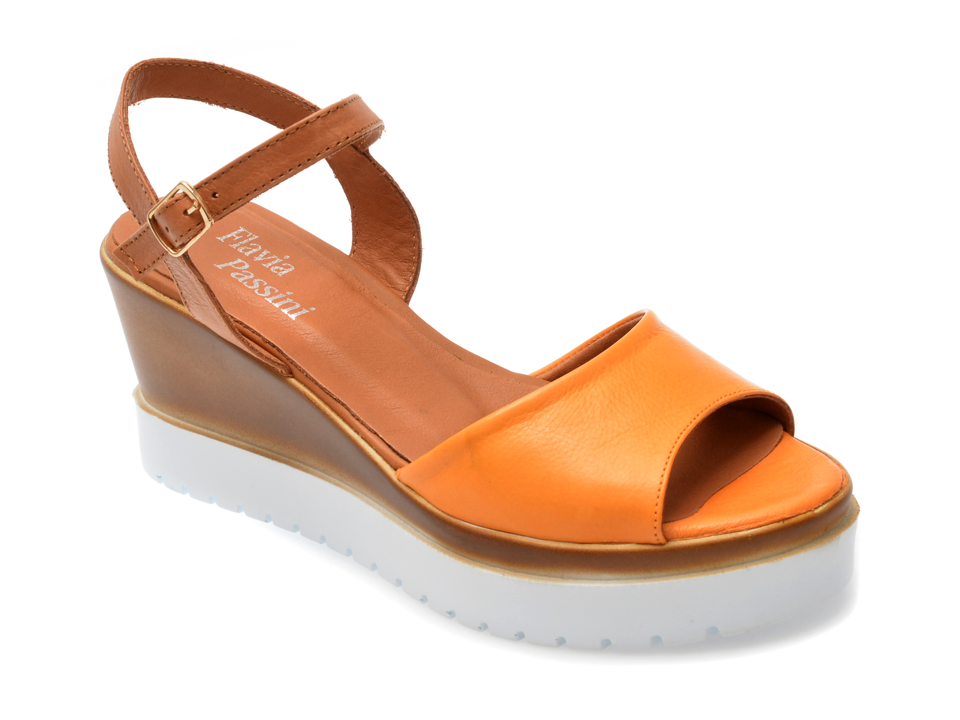 Sandale casual FLAVIA PASSINI portocalii, 8203, din piele naturala 1 Sandale casual FLAVIA PASSINI portocalii