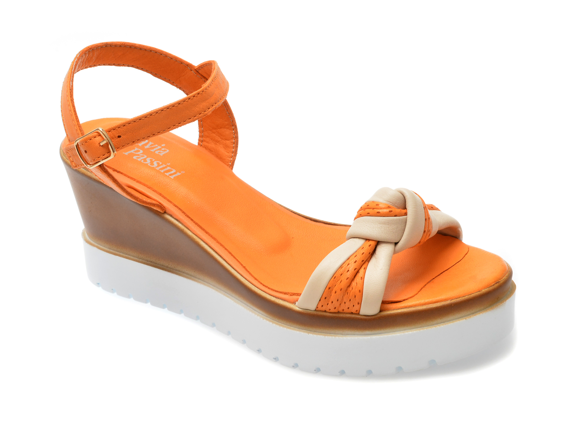 Sandale casual FLAVIA PASSINI portocalii, 8205, din piele naturala 1 Sandale casual FLAVIA PASSINI portocalii