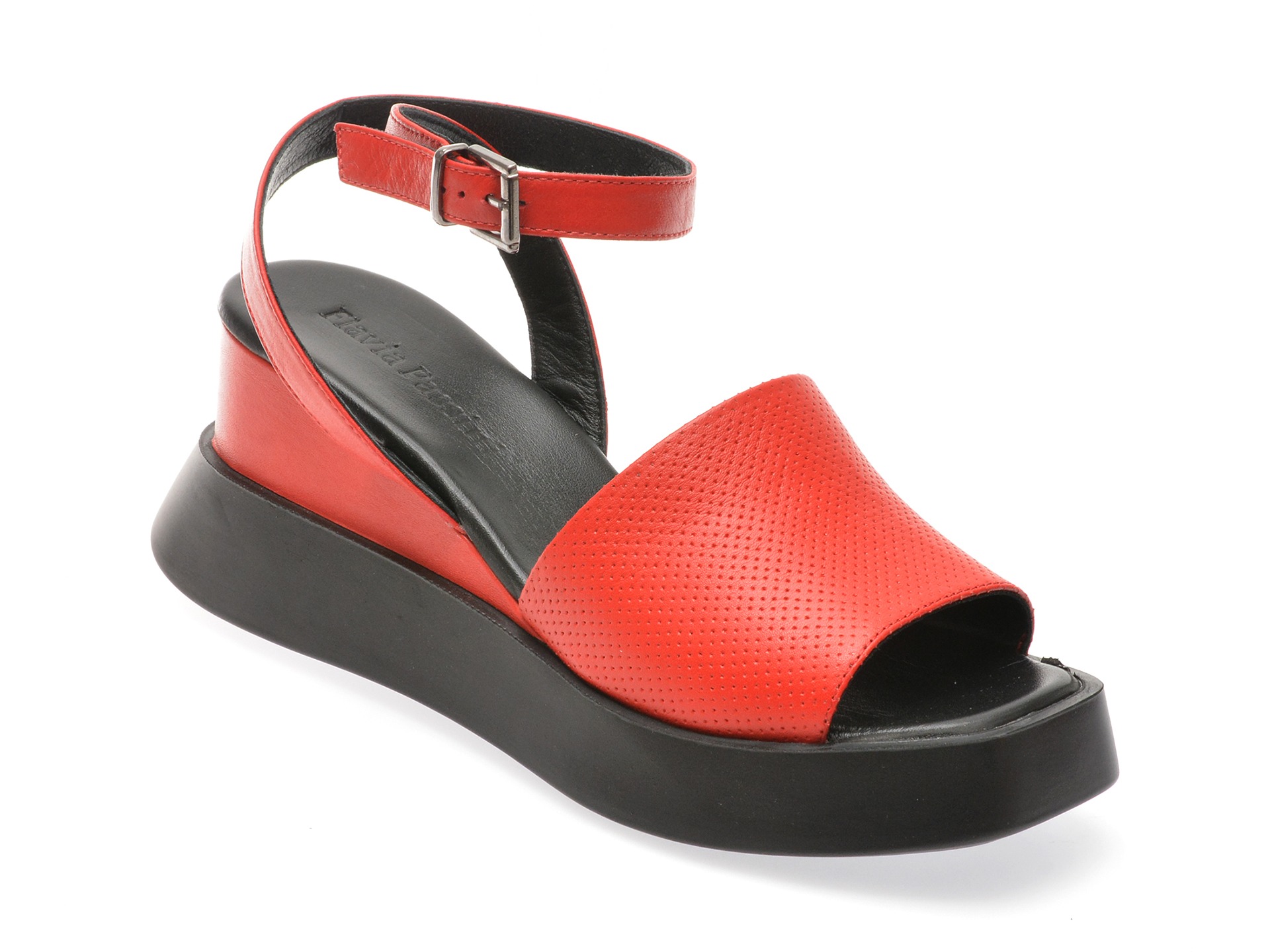 Sandale casual FLAVIA PASSINI rosii, 347844, din piele naturala 1 Sandale casual FLAVIA PASSINI rosii