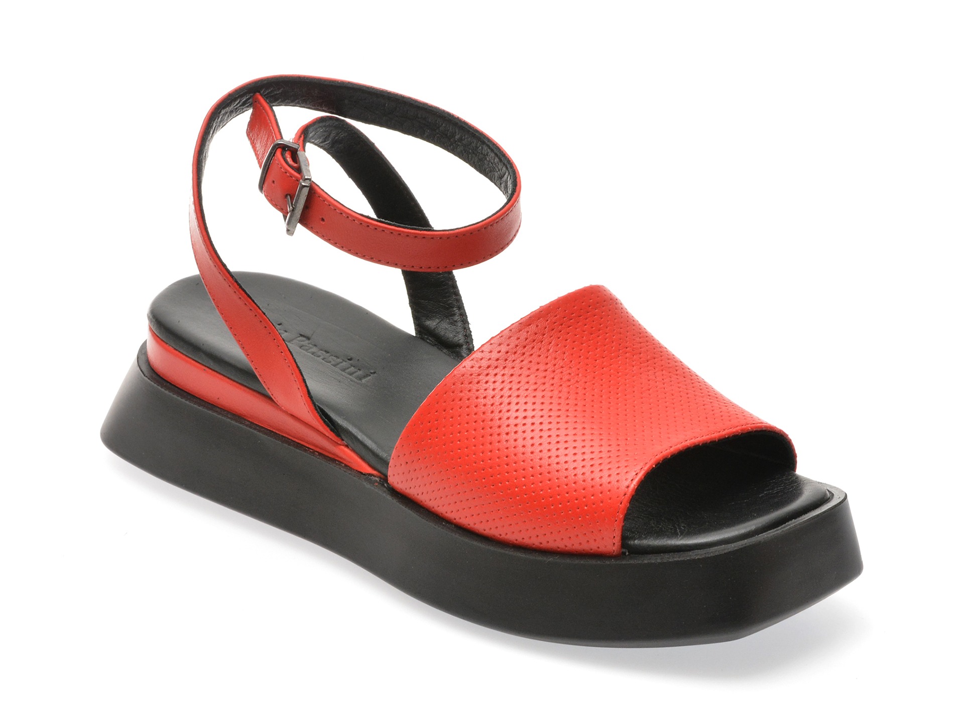 Sandale casual FLAVIA PASSINI rosii, 347848, din piele naturala 1 Sandale casual FLAVIA PASSINI rosii