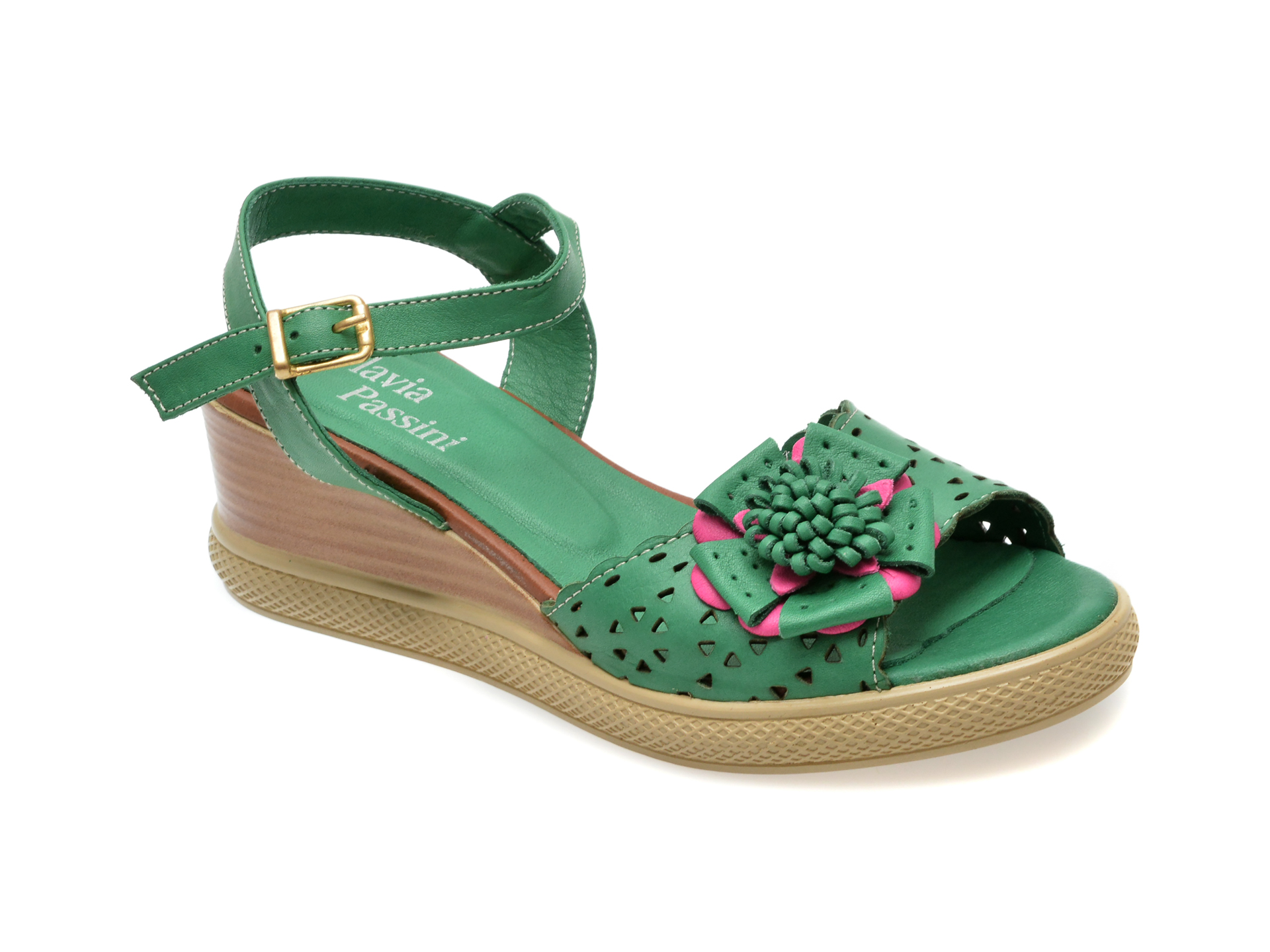 Sandale casual FLAVIA PASSINI verzi, 10101, din piele naturala 1 Sandale casual FLAVIA PASSINI verzi