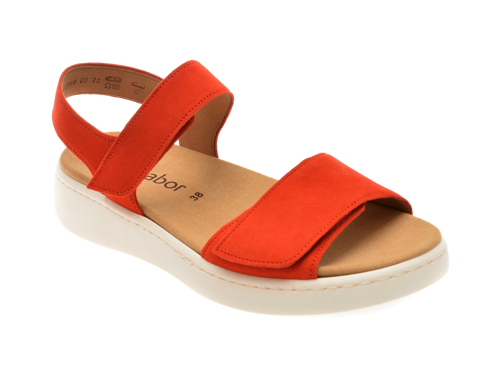 Sandale casual GABOR rosii, 43711, din piele intoarsa 1 Sandale casual GABOR rosii