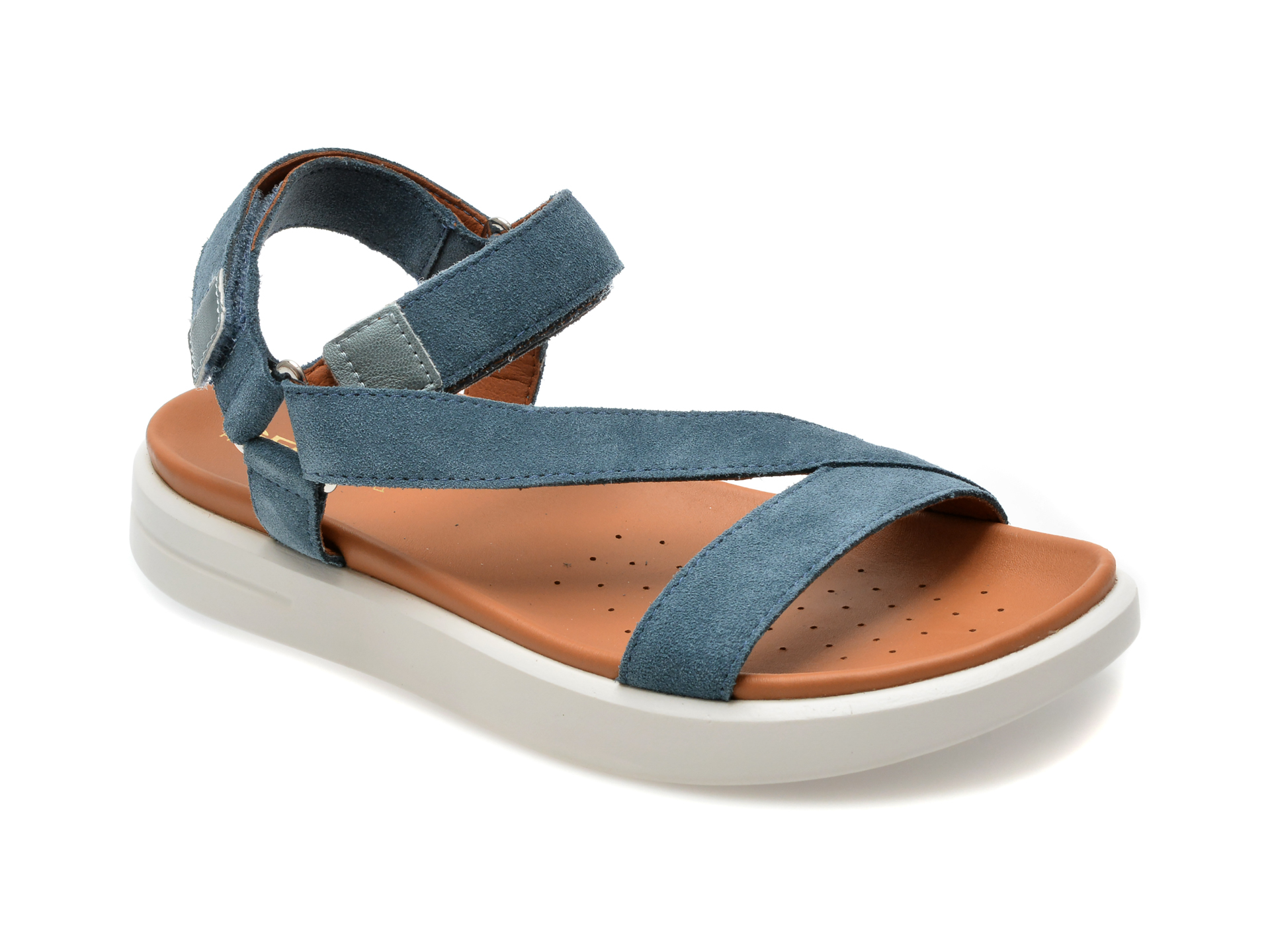 Sandale casual GEOX albastre, D45PAB, din piele intoarsa 1 Sandale casual GEOX albastre