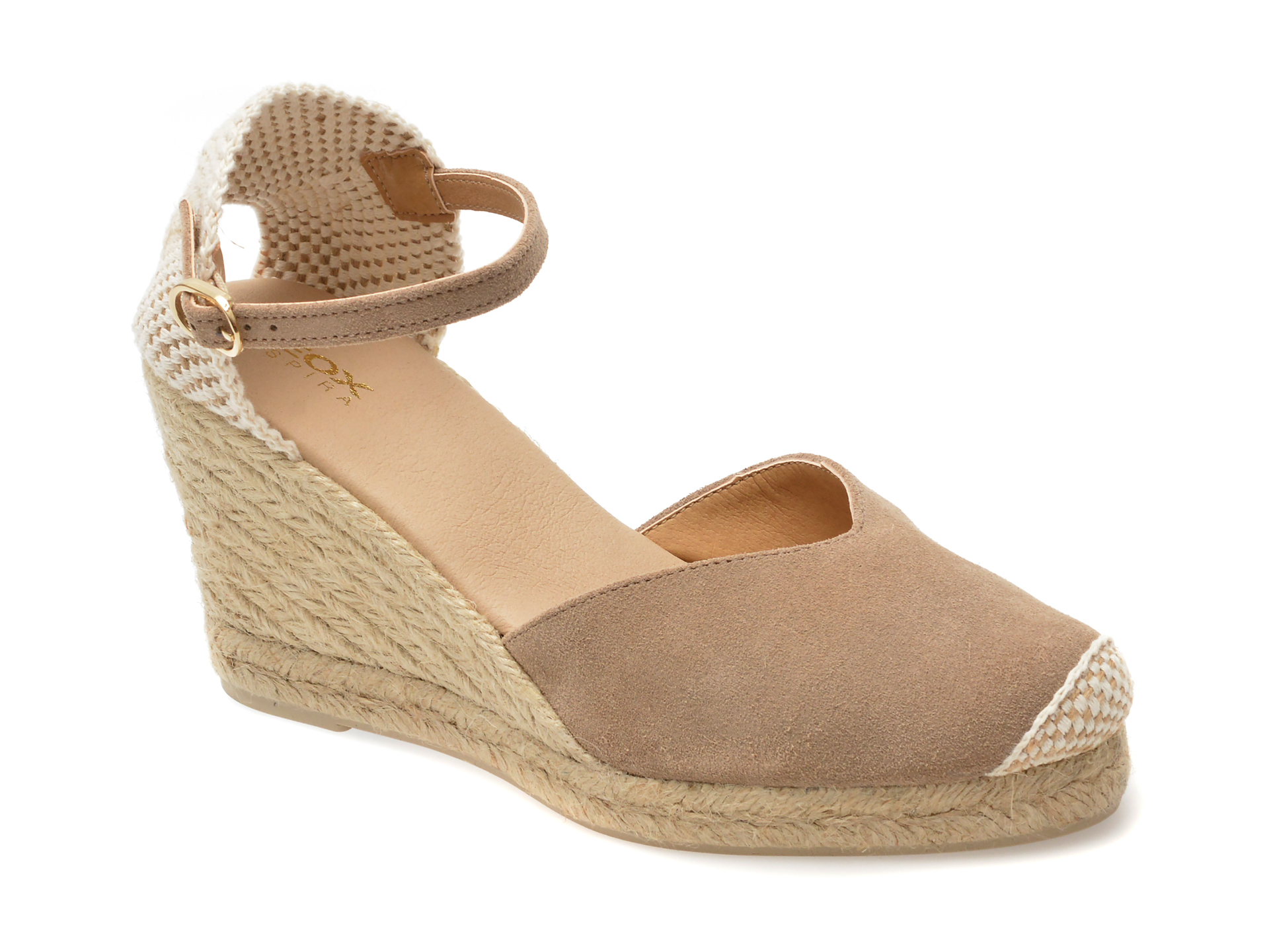 Sandale casual GEOX bej, D25TPA, din piele intoarsa 1 Sandale casual GEOX bej