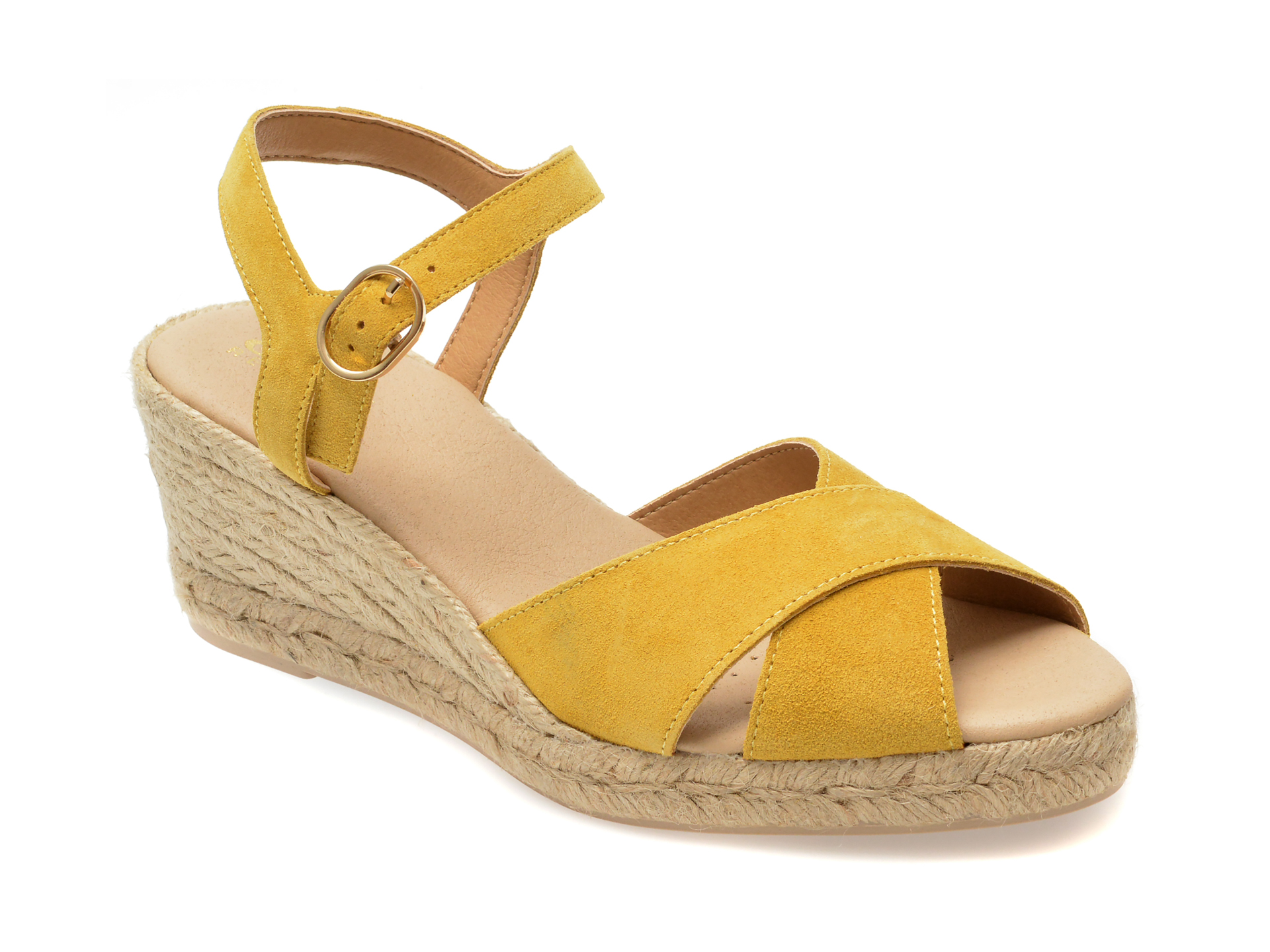 Sandale casual GEOX galbene, D45NGC, din piele intoarsa 1 Sandale casual GEOX galbene