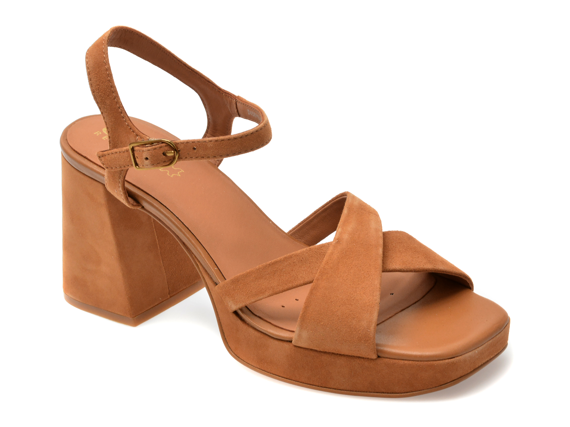 Sandale casual GEOX maro, D45RHB, din piele intoarsa 1 Sandale casual GEOX maro