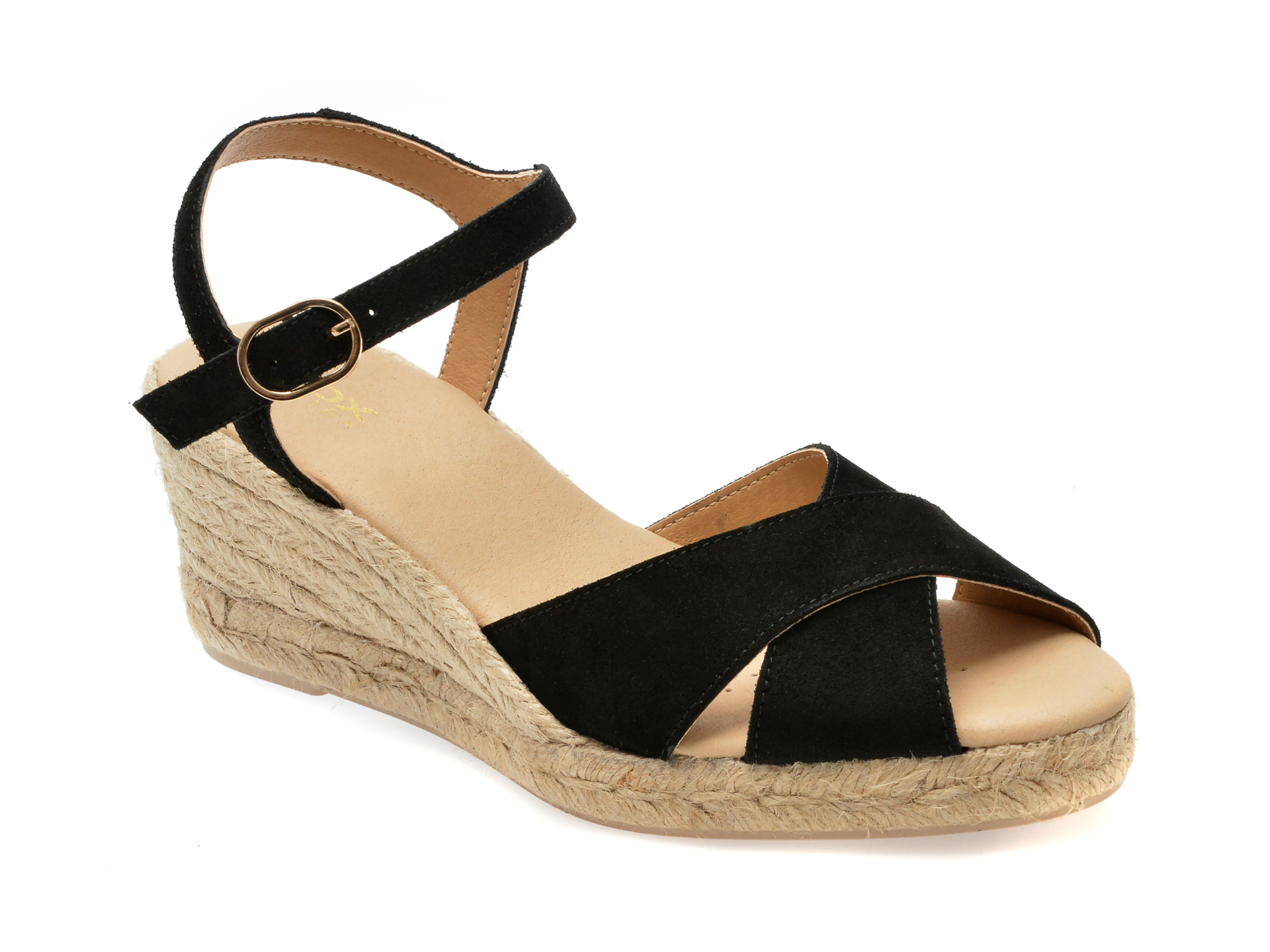 Sandale casual GEOX negre, D45NGC, din piele intoarsa 1 Sandale casual GEOX negre