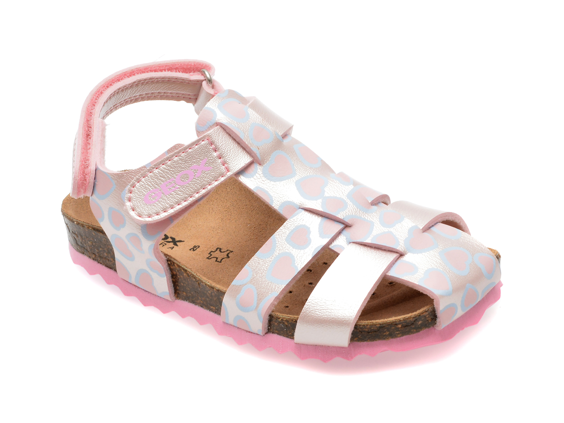 Sandale casual GEOX roz, B452RA, din piele ecologica 1 Sandale casual GEOX roz
