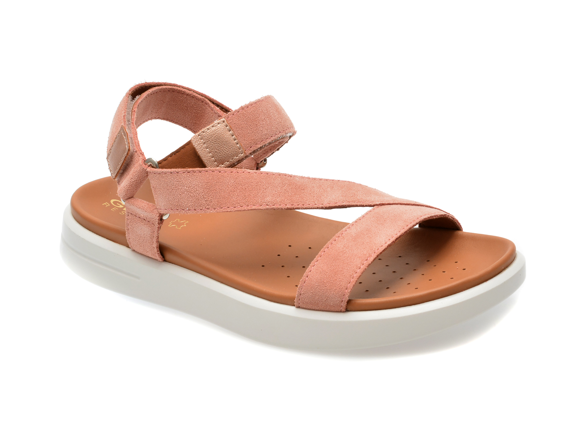 Sandale casual GEOX roz, D45PAB, din piele intoarsa 1 Sandale casual GEOX roz