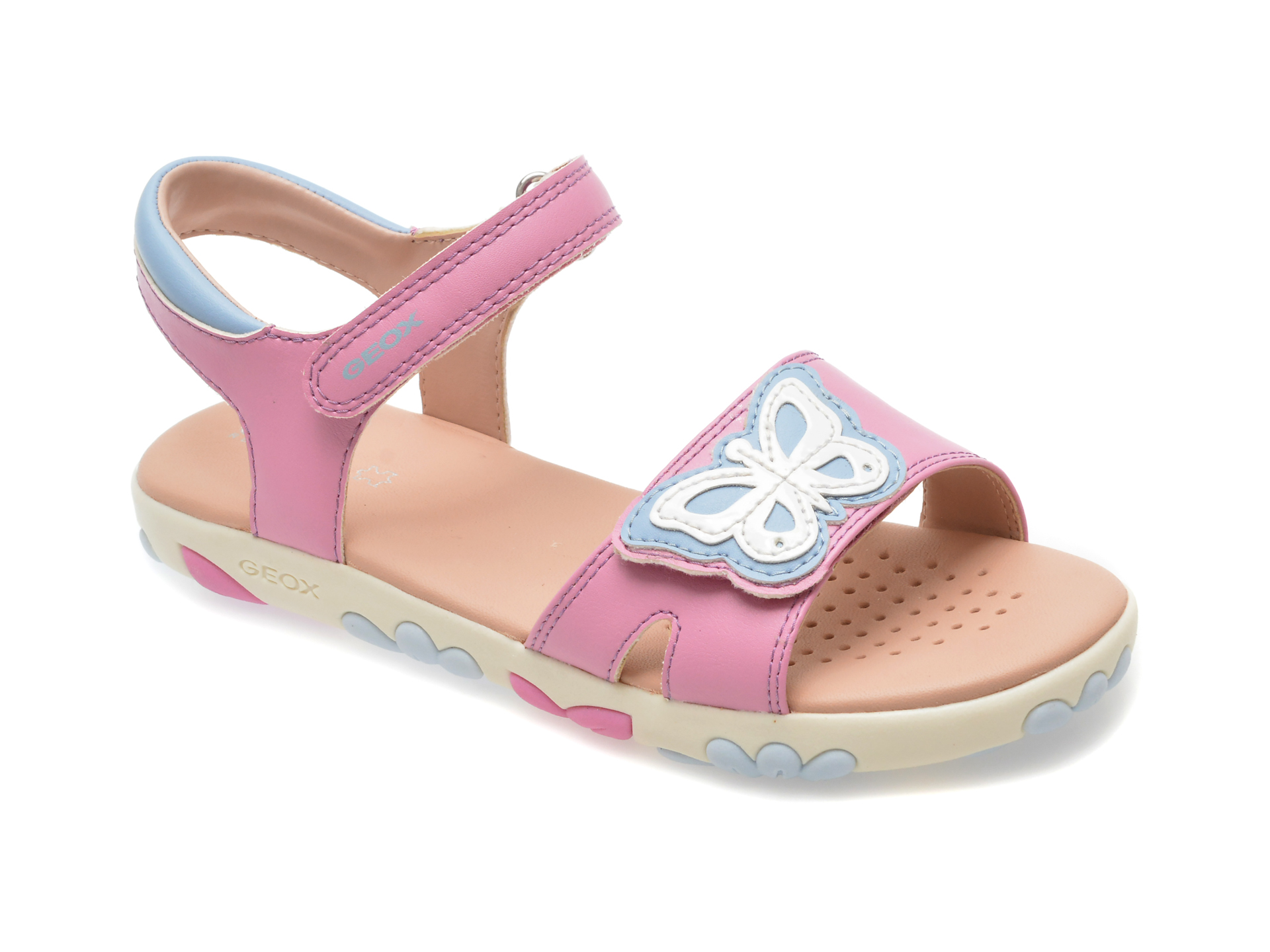 Sandale casual GEOX roz, J458ZA, din piele ecologica 1 Sandale casual GEOX roz