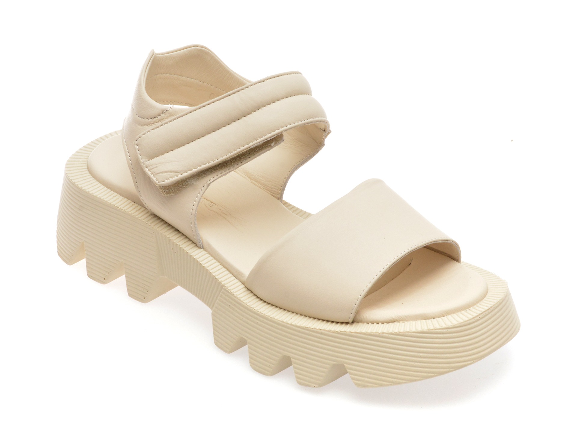 Sandale casual GOLD DEER bej, 13098, din piele naturala 1 Sandale casual GOLD DEER bej