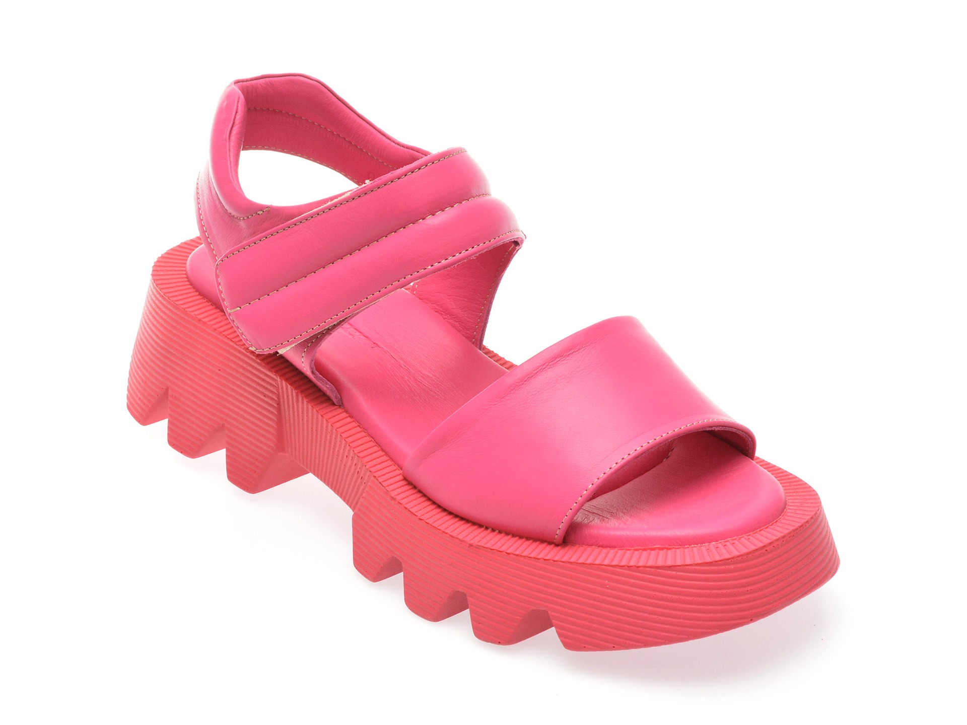 Sandale casual GOLD DEER fucsia, 13098, din piele naturala 1 Sandale casual GOLD DEER fucsia