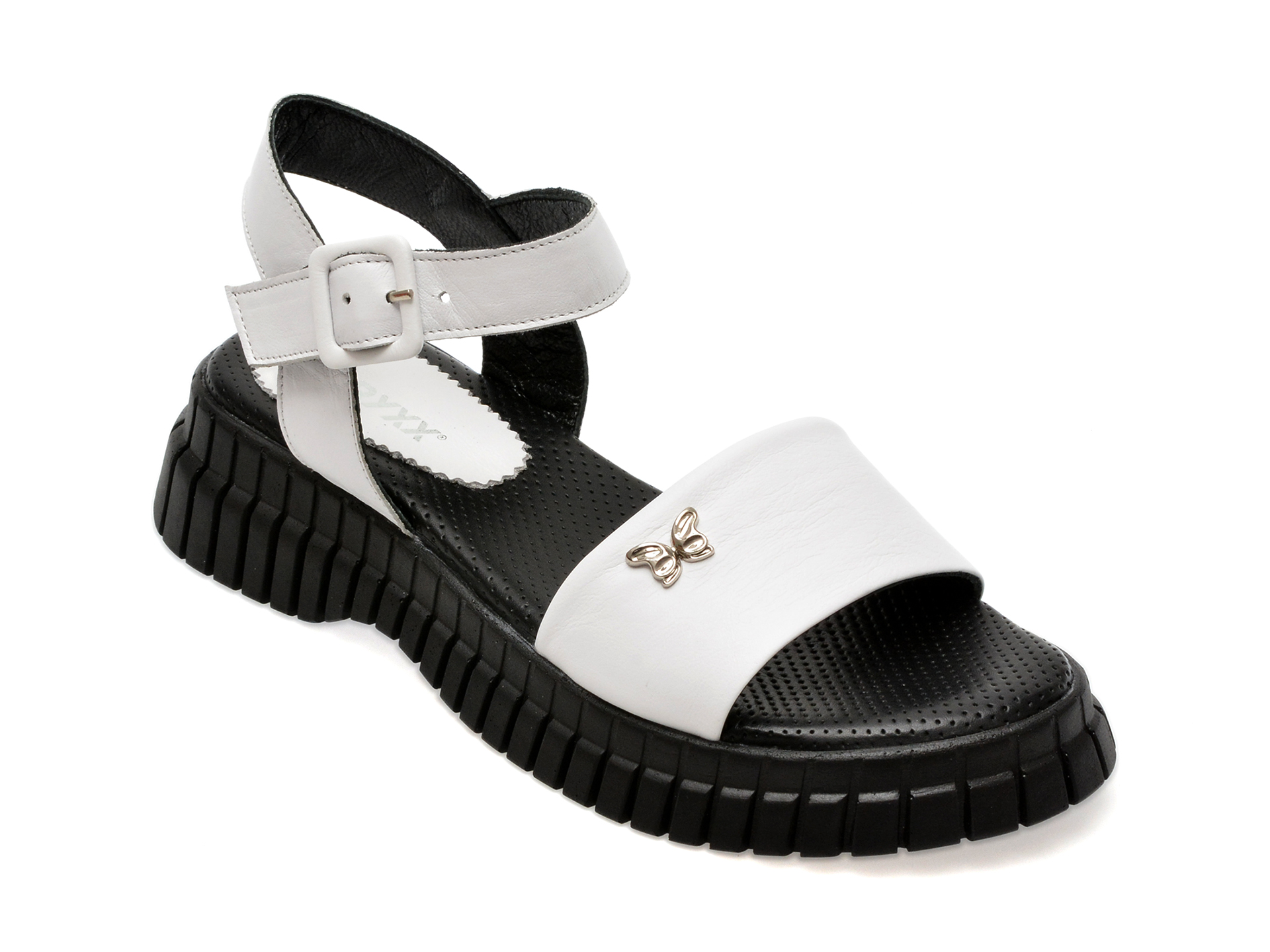 Sandale casual GRYXX albe, 2061311, din piele naturala 1 Sandale casual GRYXX albe