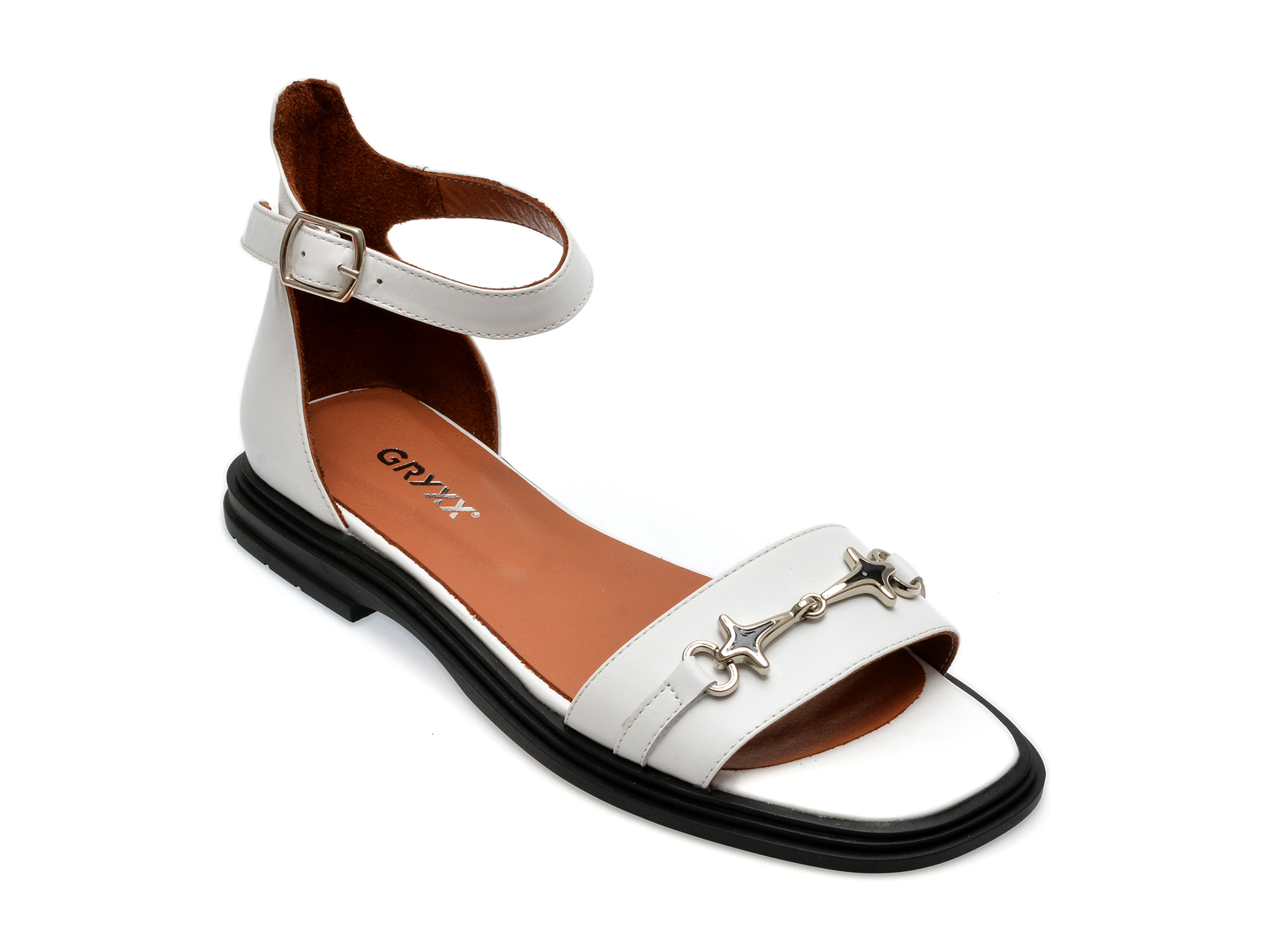 Sandale casual GRYXX albe, 9772402, din piele naturala 1 Sandale casual GRYXX albe