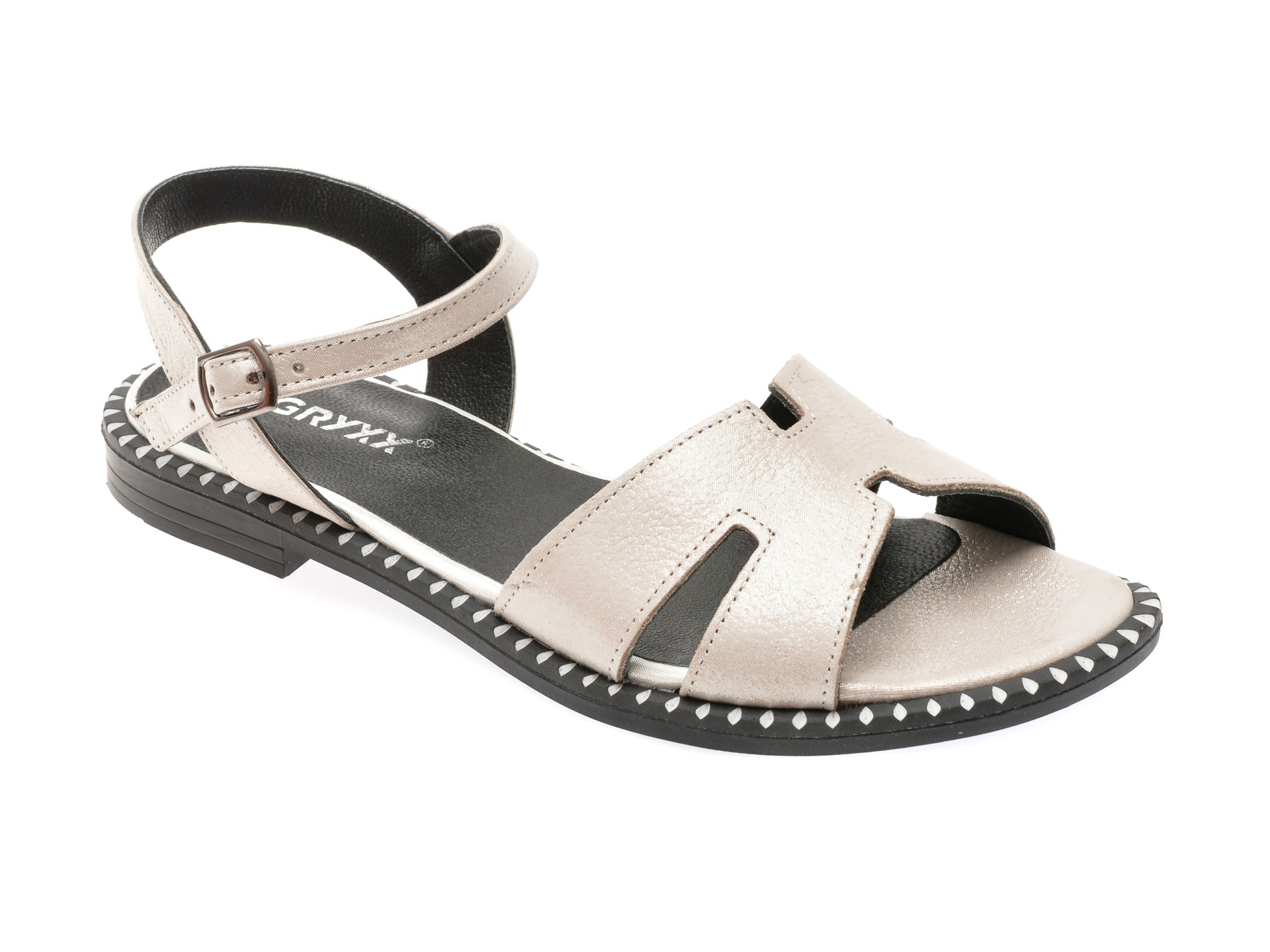 Sandale casual GRYXX argintii, 137, din piele naturala 1 Sandale casual GRYXX argintii
