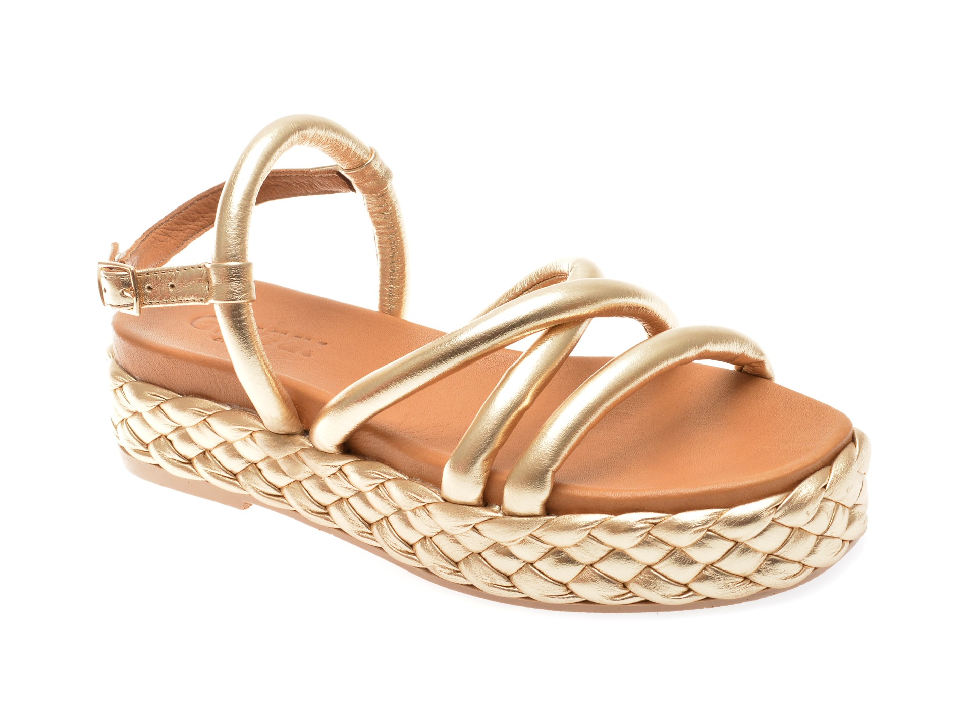Sandale casual GRYXX aurii, 5363058, din piele naturala 1 Sandale casual GRYXX aurii