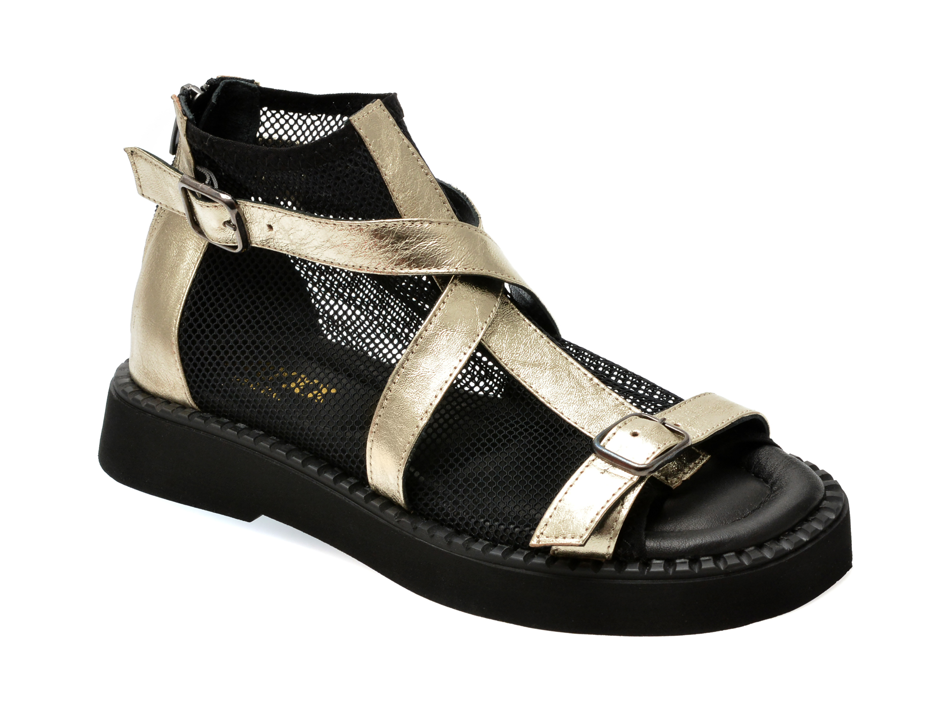 Sandale casual GRYXX aurii, 801, din piele naturala 1 Sandale casual GRYXX aurii