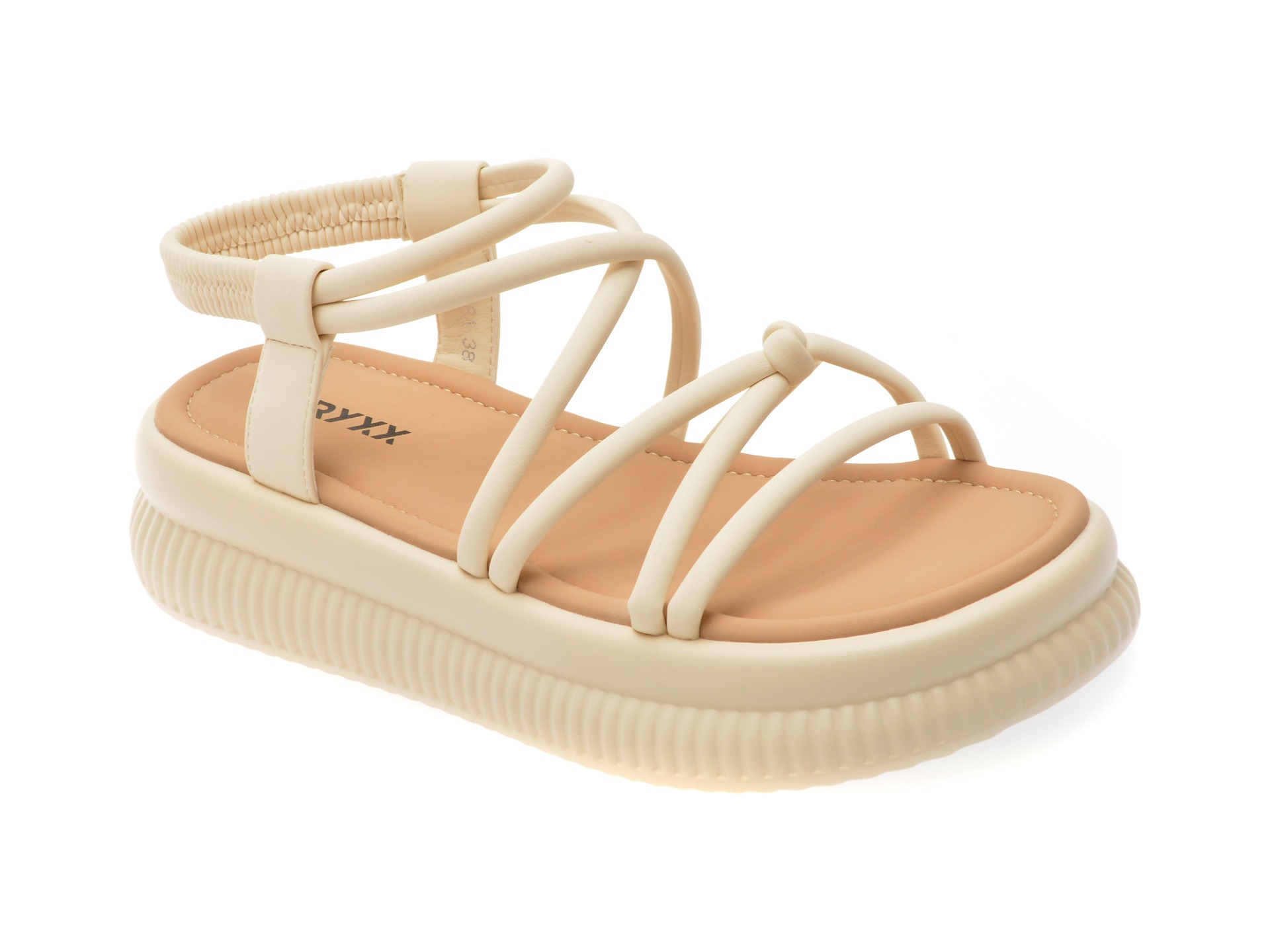 Sandale casual GRYXX bej, F398, din piele ecologica 1 Sandale casual GRYXX bej