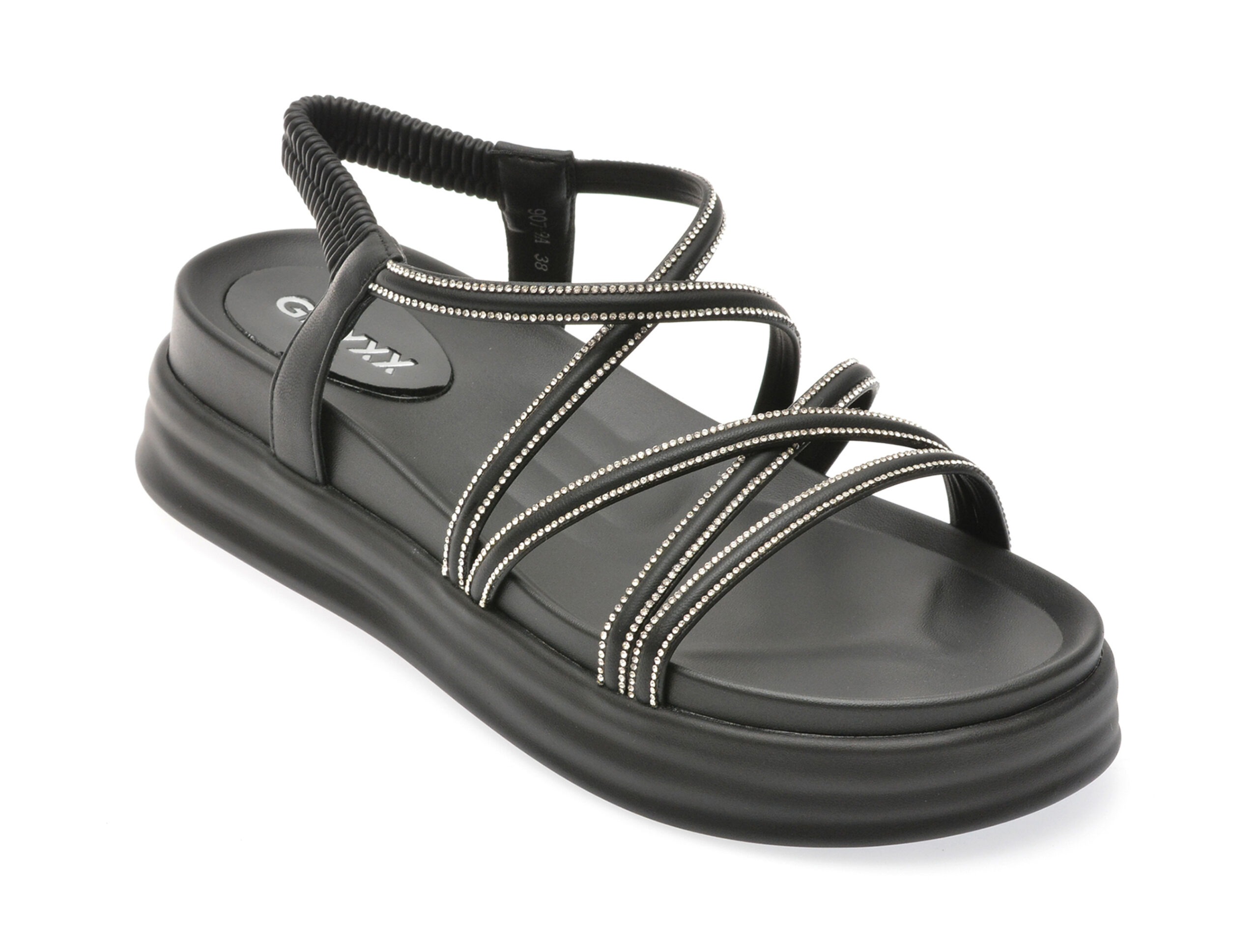 Sandale casual GRYXX negre, 9079, din piele ecologica 1 Sandale casual GRYXX negre