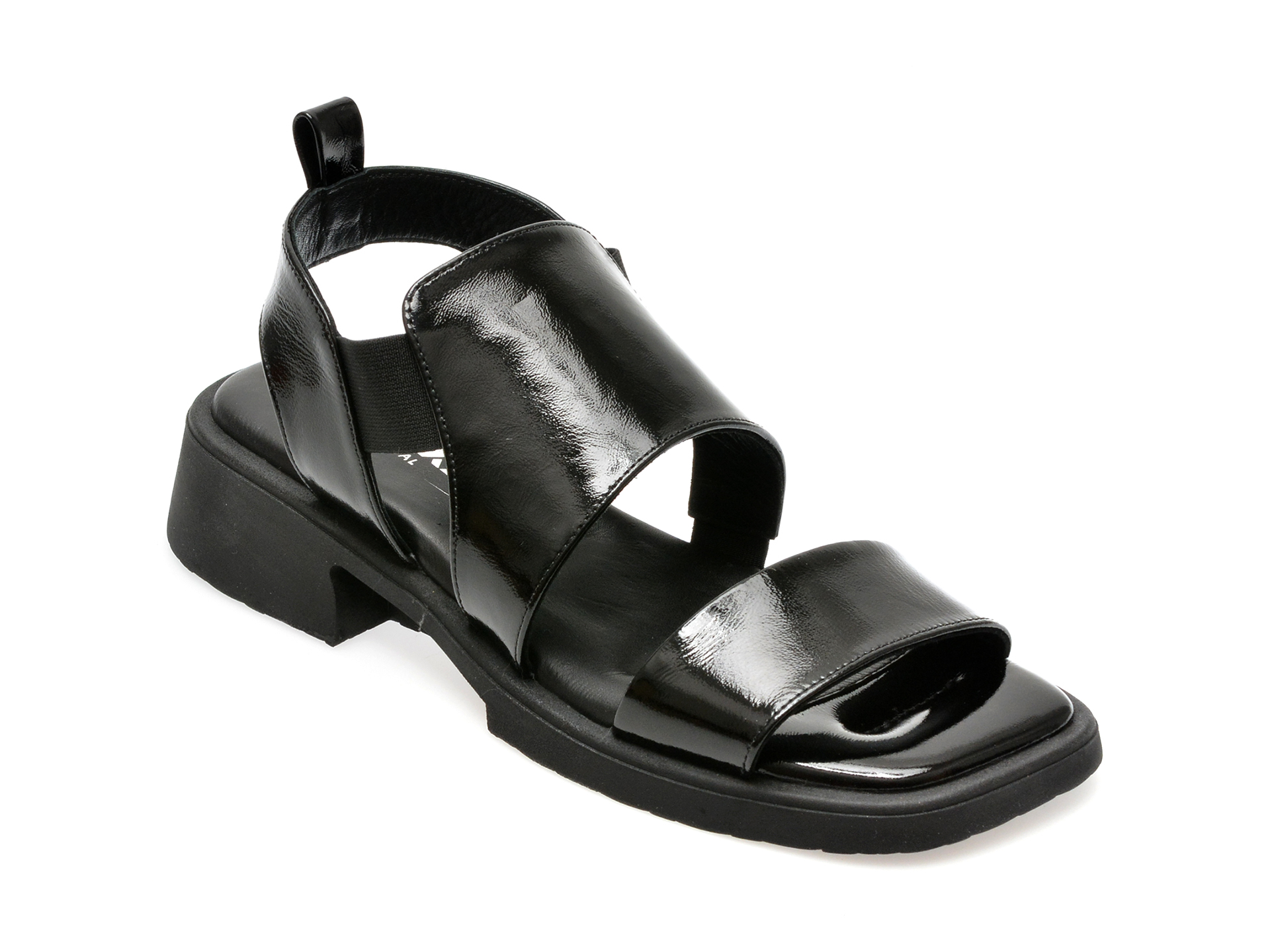 Sandale casual GRYXX negre, 96770, din piele naturala lacuita 1 Sandale casual GRYXX negre