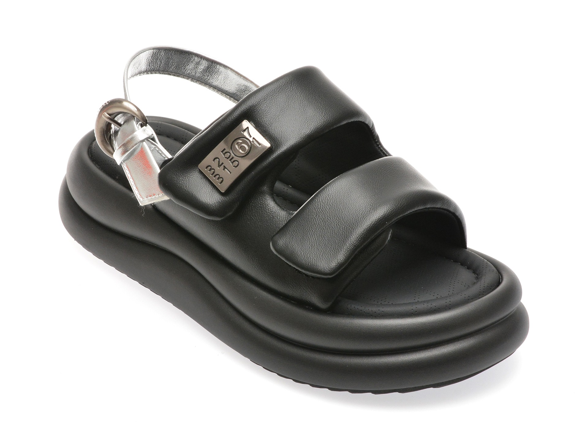 Sandale casual GRYXX negre, S006, din piele ecologica 1 Sandale casual GRYXX negre