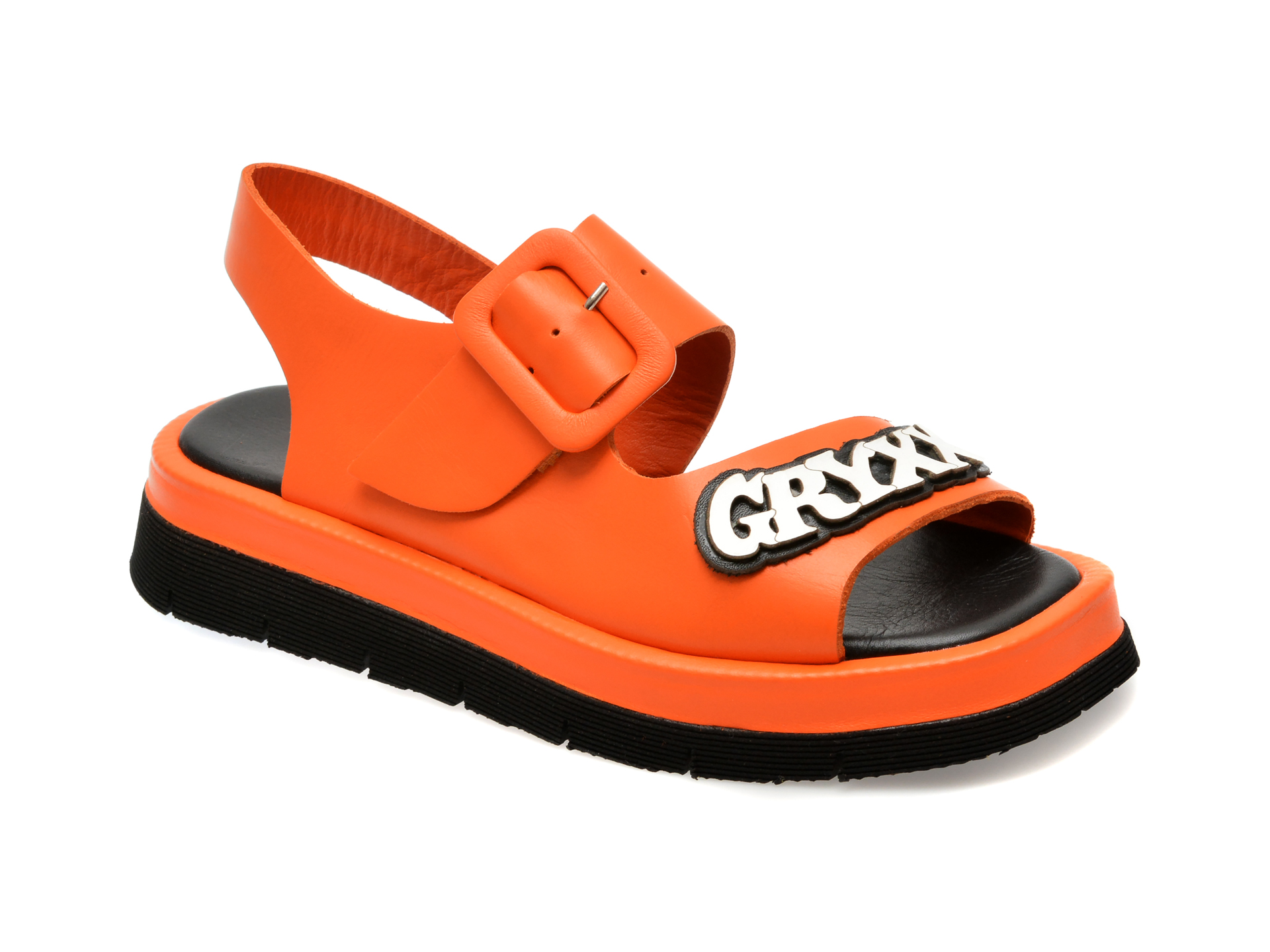 Sandale casual GRYXX portocalii, 159333, din piele naturala 1 Sandale casual GRYXX portocalii