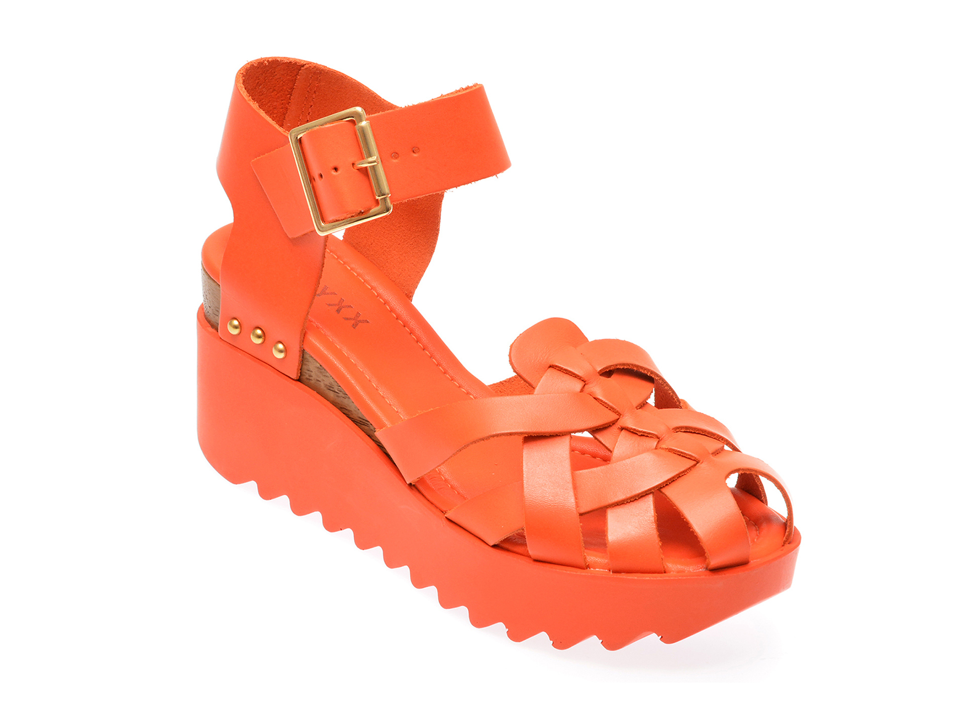 Sandale casual GRYXX portocalii, 353002, din piele naturala 1 Sandale casual GRYXX portocalii