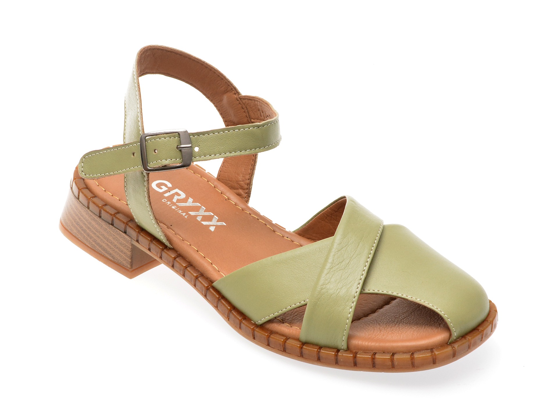 Sandale casual GRYXX verzi, 114026, din piele naturala 1 Sandale casual GRYXX verzi