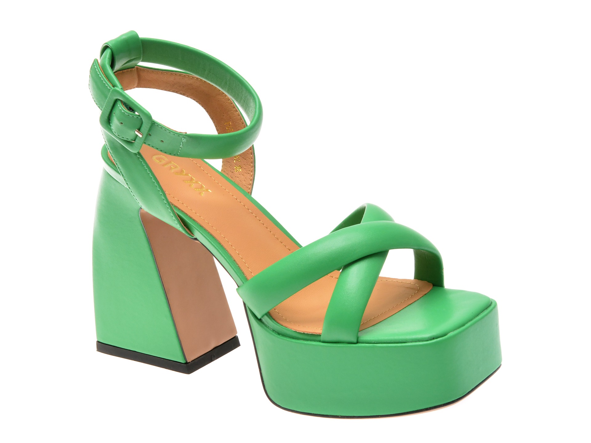 Sandale casual GRYXX verzi, F62D51, din piele naturala 1 Sandale casual GRYXX verzi