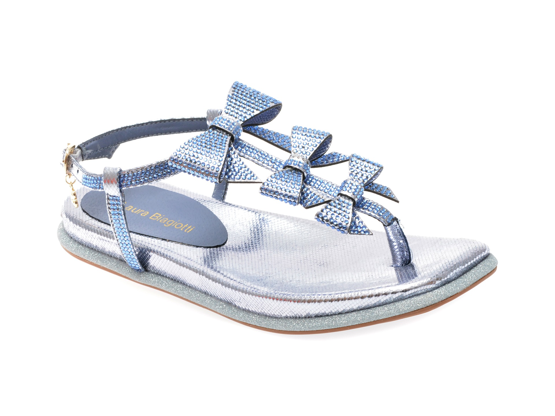 Sandale casual LAURA BIAGIOTTI albastre, 8483, din piele ecologica 1 Sandale casual LAURA BIAGIOTTI albastre