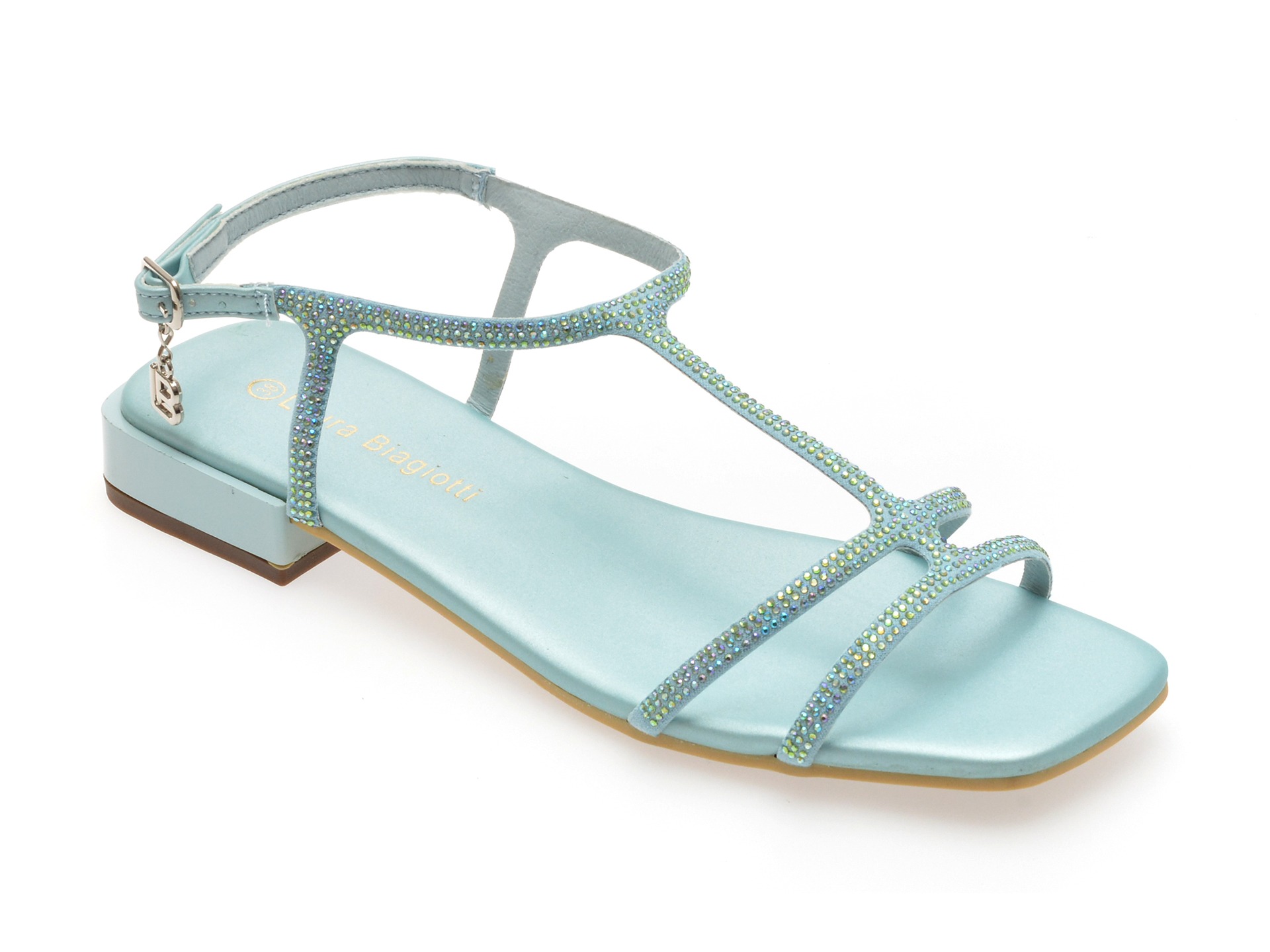 Sandale casual LAURA BIAGIOTTI albastre, 8490, din material textil 1 Sandale casual LAURA BIAGIOTTI albastre