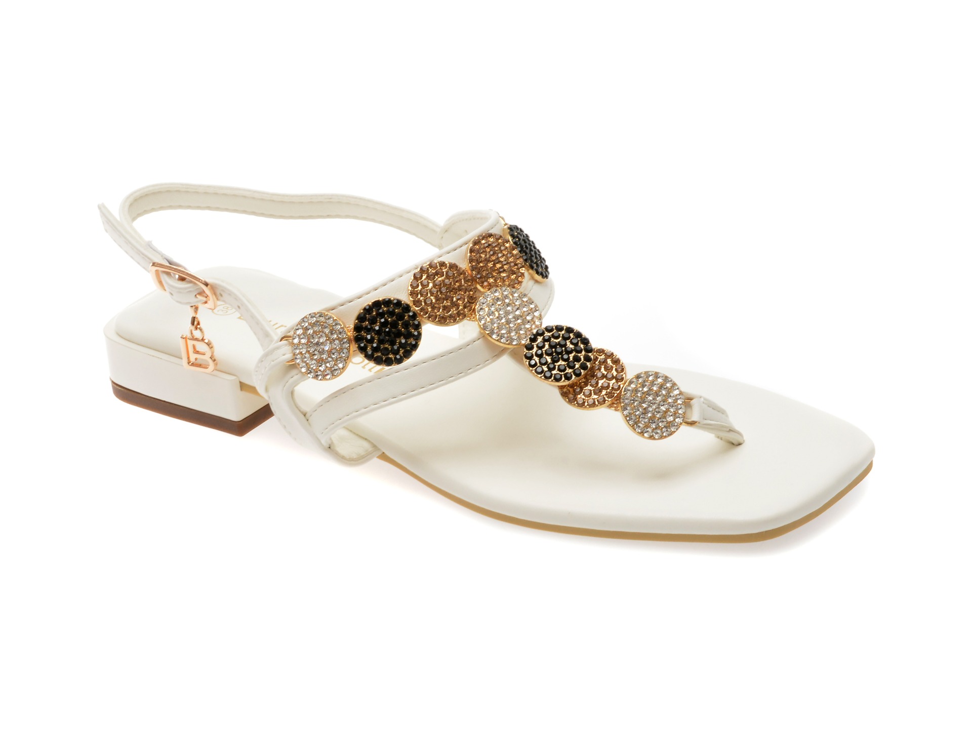 Sandale casual LAURA BIAGIOTTI albe, 8496, din piele ecologica 1 Sandale casual LAURA BIAGIOTTI albe