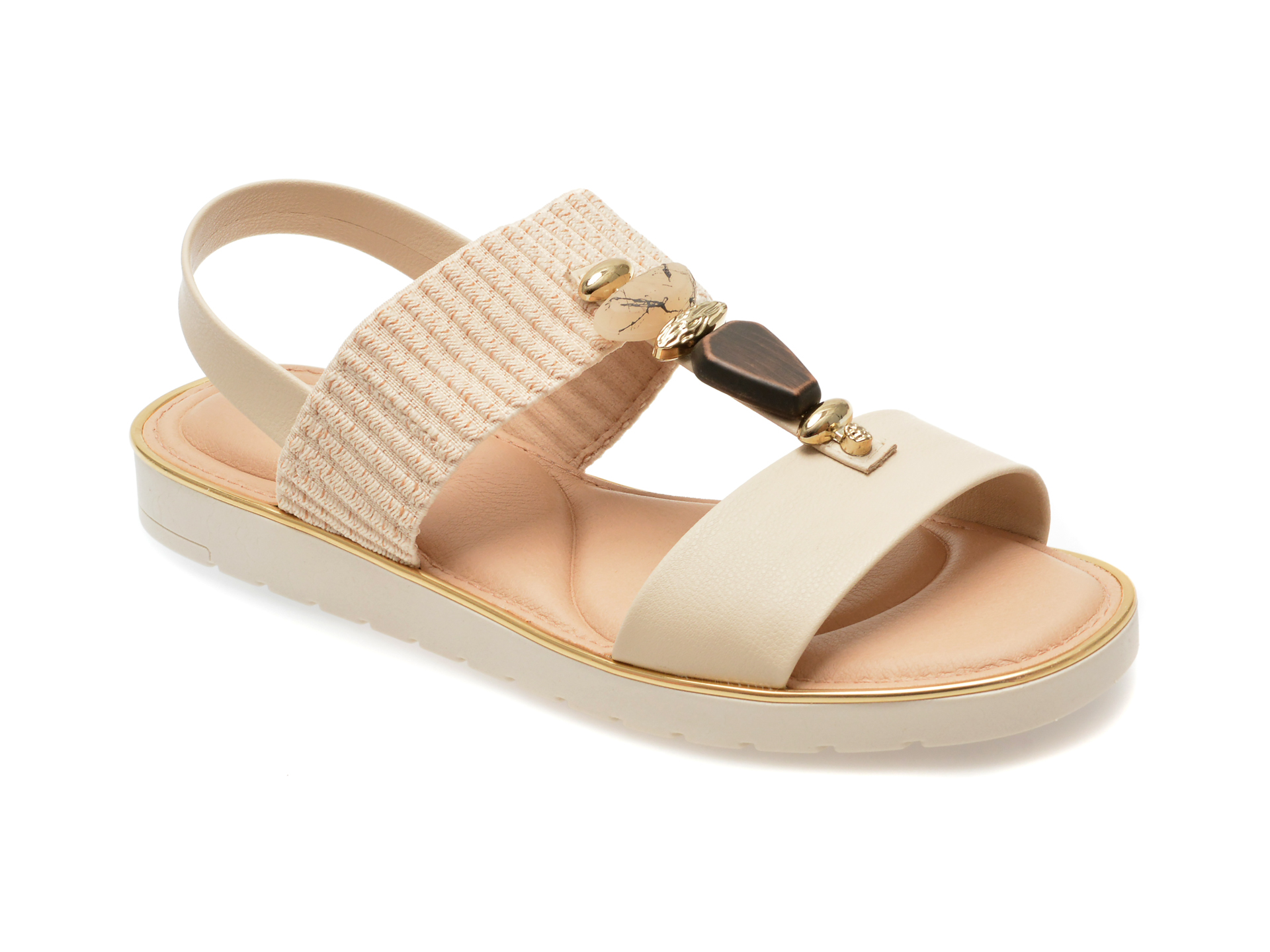 Sandale casual MODARE bej, 7175102, din piele ecologica 1 Sandale casual MODARE bej