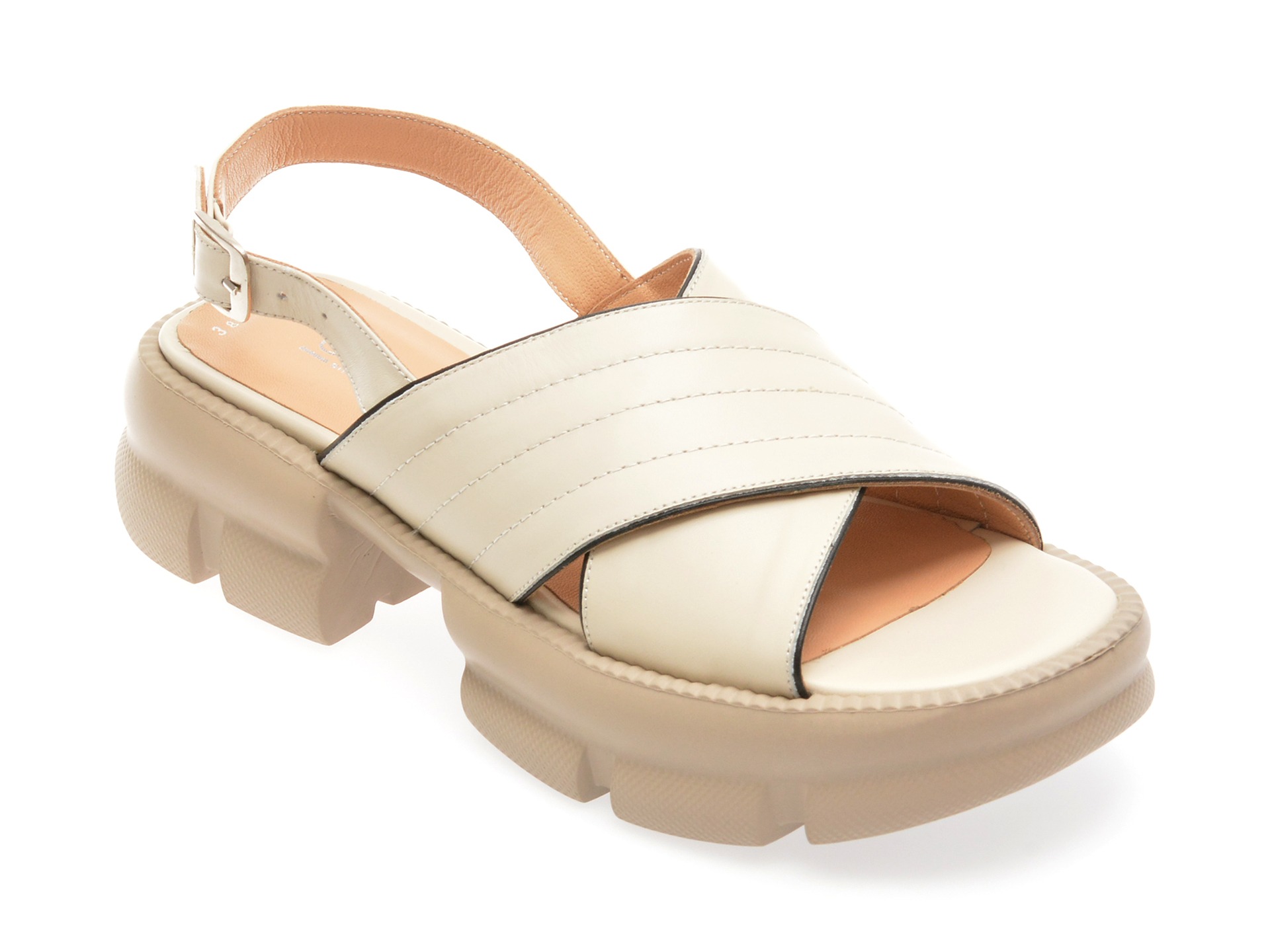 Sandale casual OSHADE bej, 43001, din piele naturala 1 Sandale casual OSHADE bej