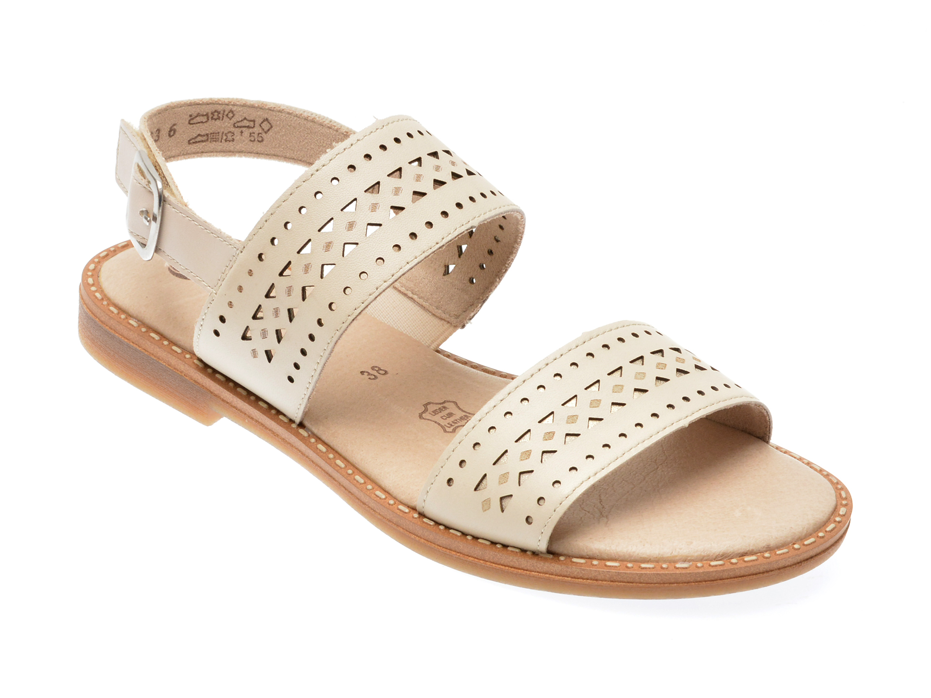 Sandale casual REMONTE bej, D3672, din piele naturala 1 Sandale casual REMONTE bej
