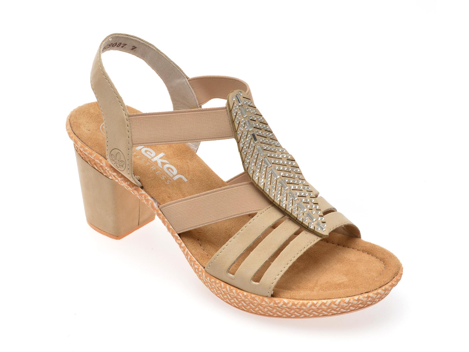 Sandale casual RIEKER bej, 66526, din piele ecologica 1 Sandale casual RIEKER bej