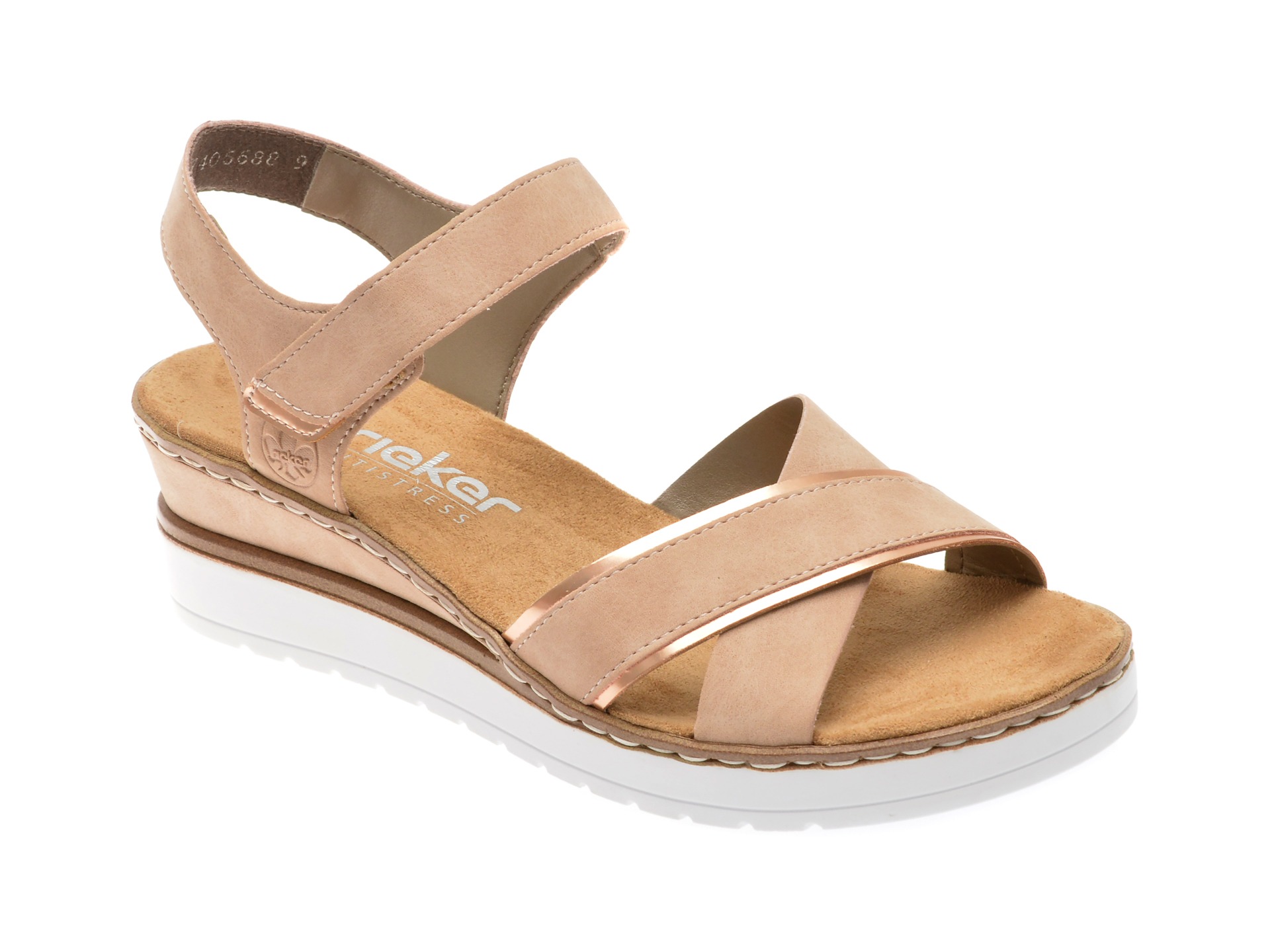 Sandale casual RIEKER bej, V38G9, din piele ecologica 1 Sandale casual RIEKER bej